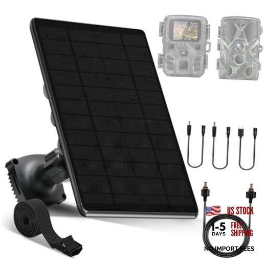 6W Solar Panel for Trail Camera,High-Efficiency Monocrystalline Silicon Solar