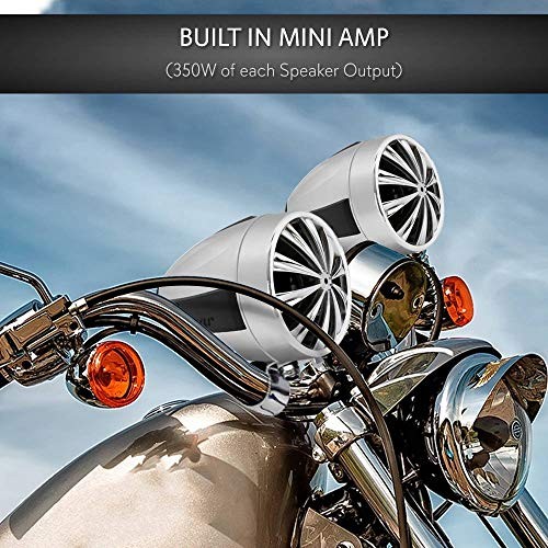 Lanzar Motorcycle Waterproof Speaker Amplifier System Set of Standard Packaging
