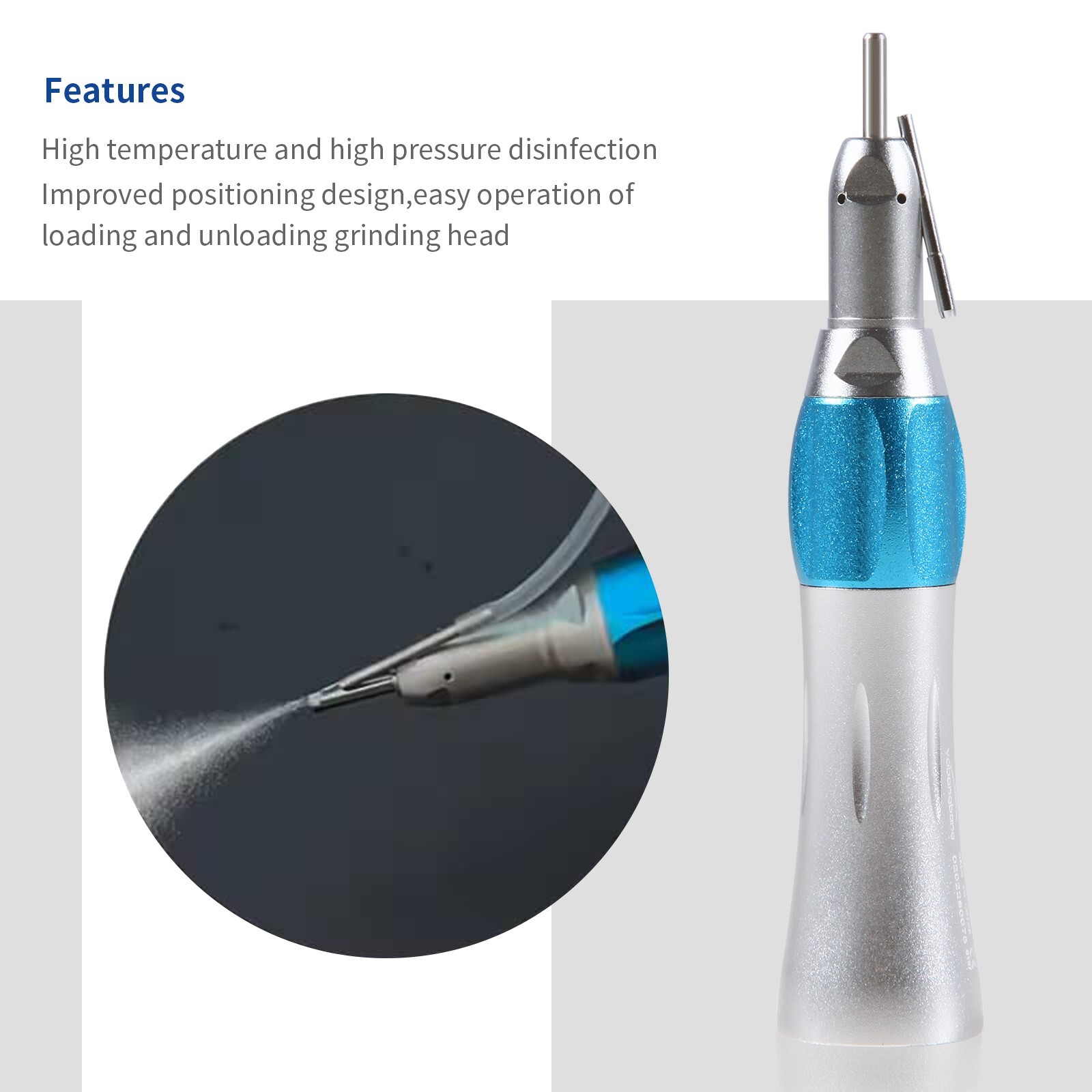 Surgical Dental Straight Handpiece 1:1 NoseCone External Irrigation Low Speed OR