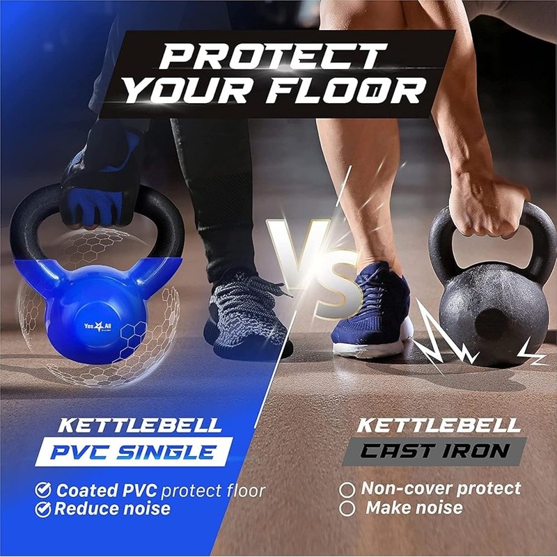 High Quality Cast Iron Kettlebell Flat Bottom Durable Handle Strength Training