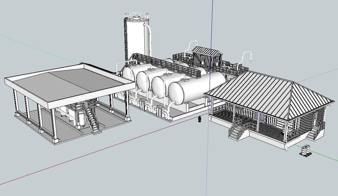 3D Printed Model Railroad Fuel Distribution Facility. O Scale