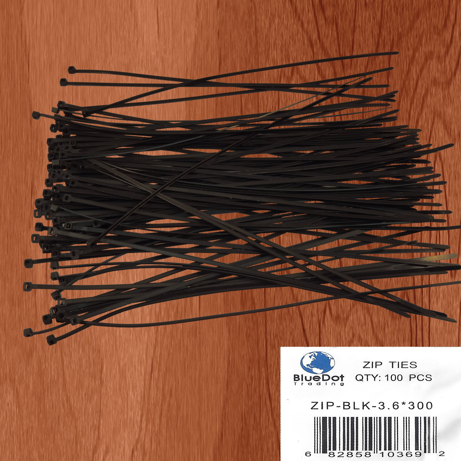 100 PCS Pack 12" inch Network Cable Cord Wire BLACK Tie Strap 40 Lbs Zip Nylon