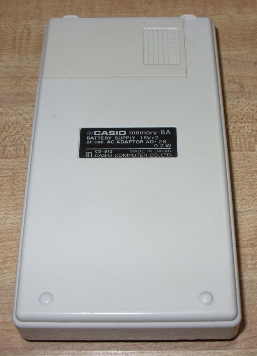 CASIO MEMORY-8A CALCULATOR WITH CASE, MODEL CD-813, ca 1975, WORKING
