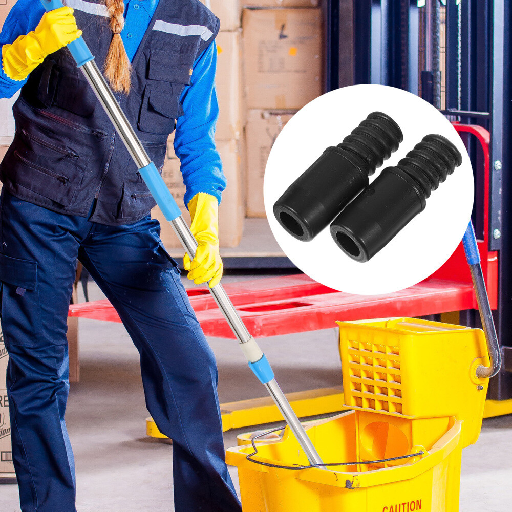 2PCS Commercial Broom Handle End Adapter Threaded Tips Sweeping Broom Handle US