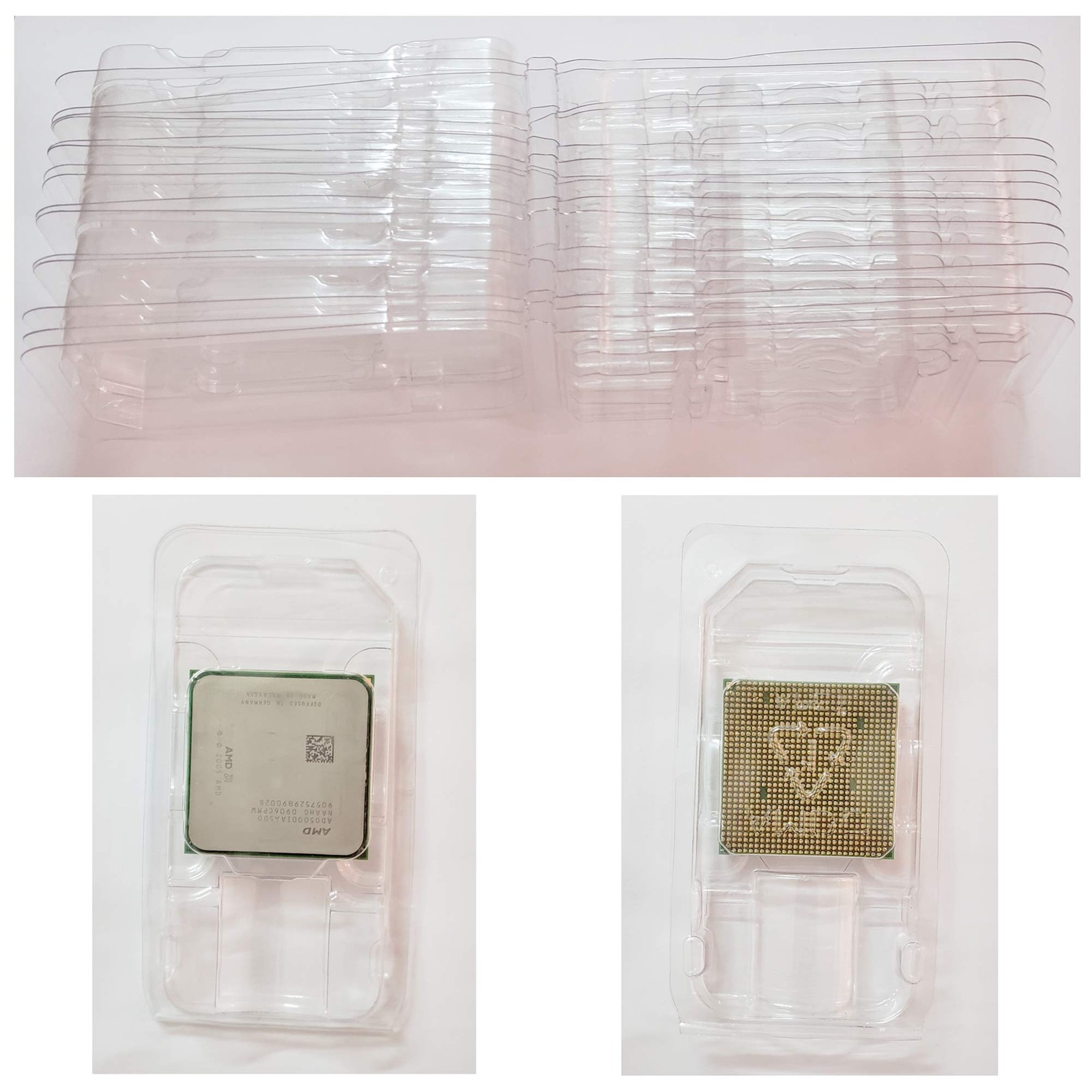 15PCS Computer CPU Case Tray Packaging Clamshell for AMD 938 940 Transparent