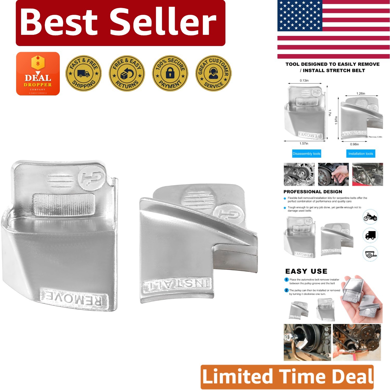 Universal Stretch Belt Tool Set for Cars, Trucks & More - Durable & Practical
