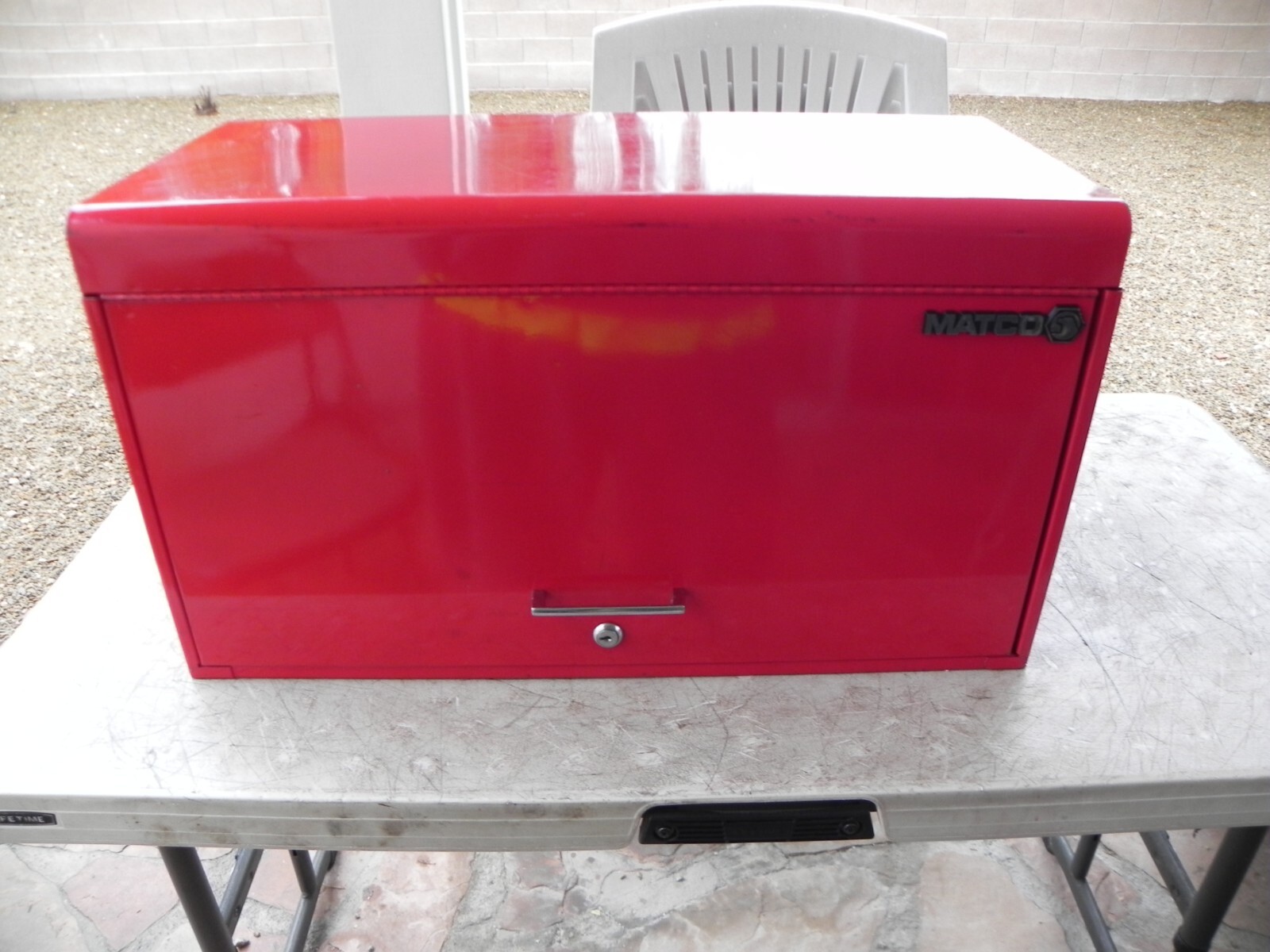 Matco Tools 4 Drawer Heavy Duty Flip Top Chest Fire Red 2 Keys (Super Rare)