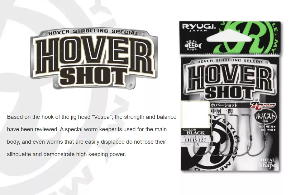 Ryugi Hover Shot Hook for Hover Strolling Technique - Choose Size