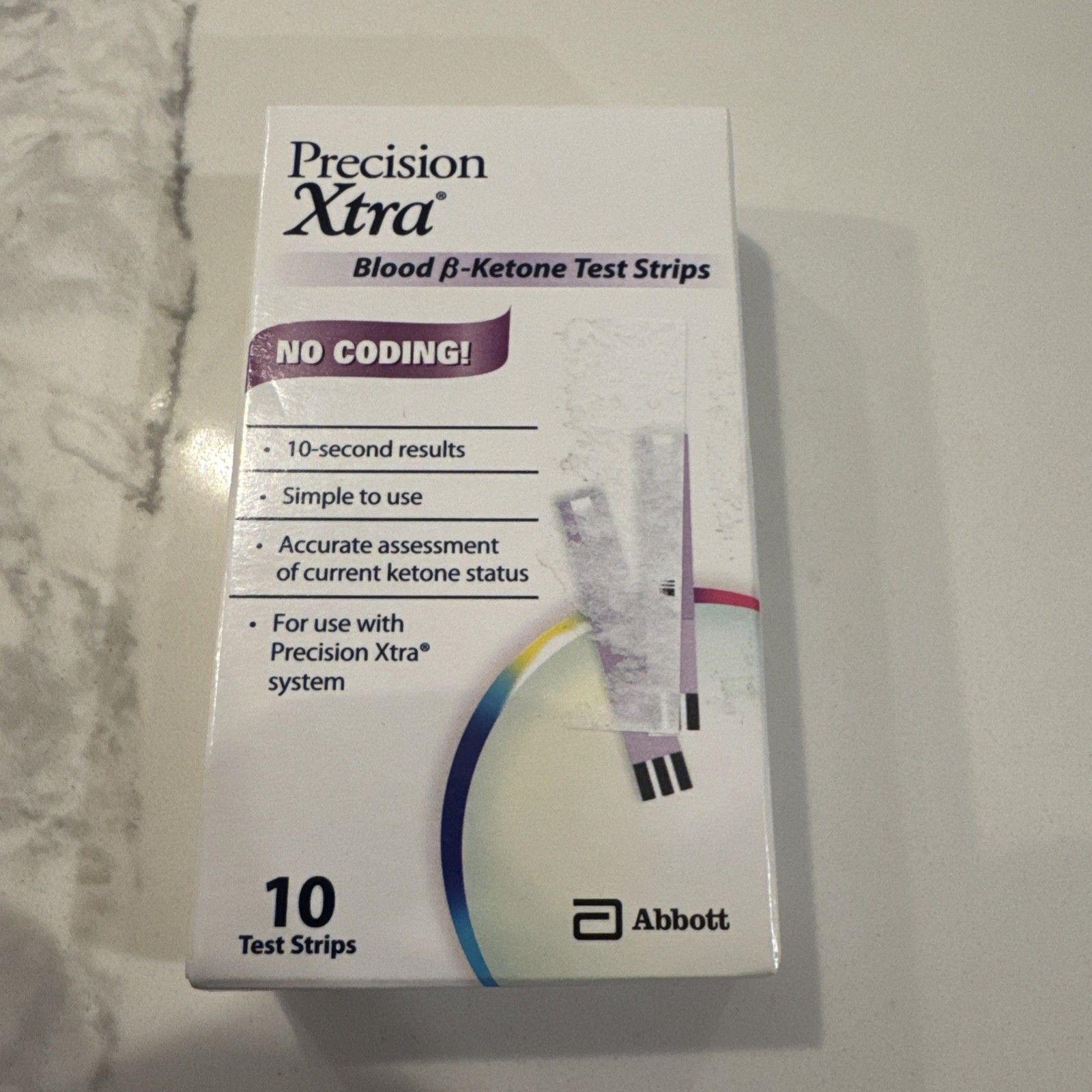 New in box - Precision Xtra Ketone blood meter test strips - Exp 11/30/2026