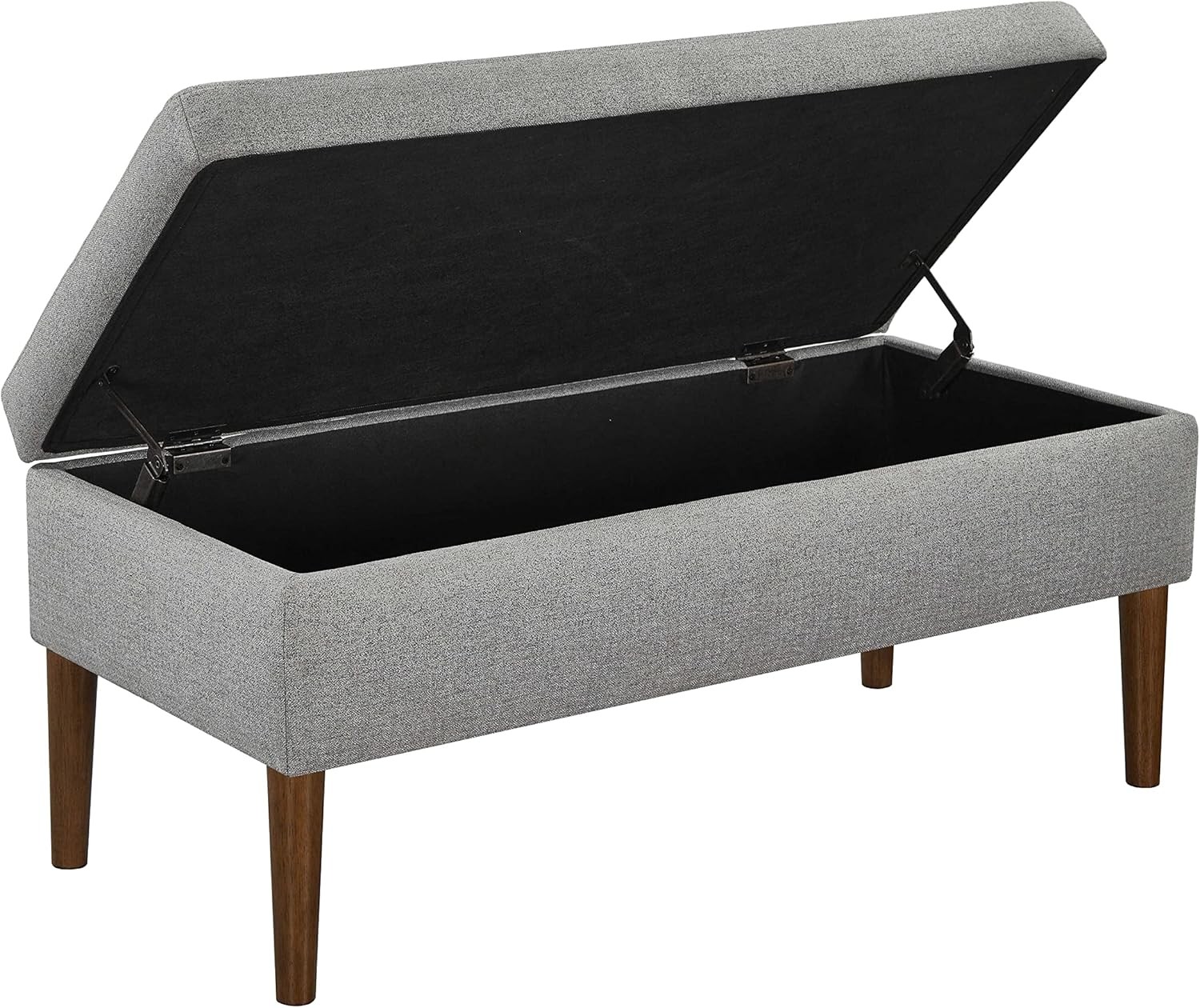 Ball & Cast Storage Ottoman Benches, Walnut & Gray, Walnut & Gray