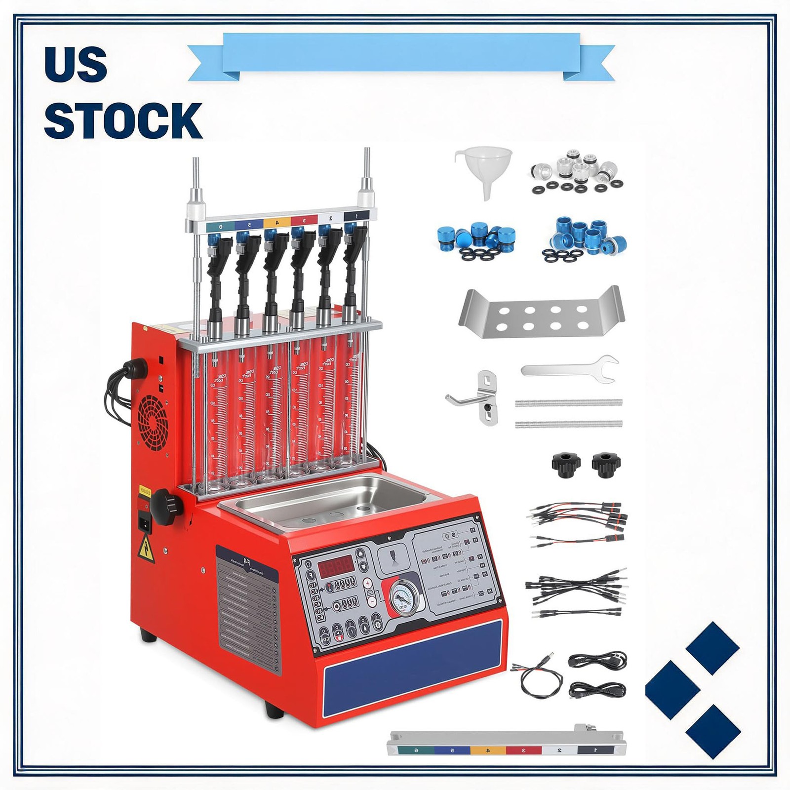 new 6 Cylinder GARVEE Ultrasonic GDI Fuel Injector Cleaner Tester 11 Test Modes
