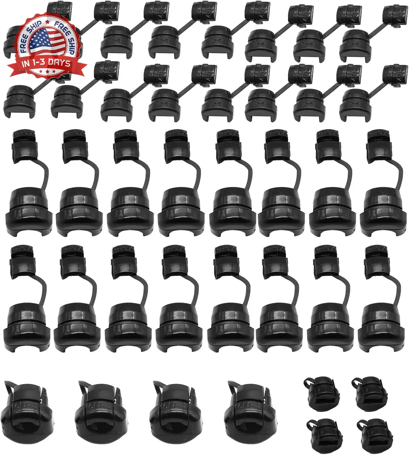 40PCS Nylon Insulation Cable Bush Grommet Electric Cable Protection Cord Buckle