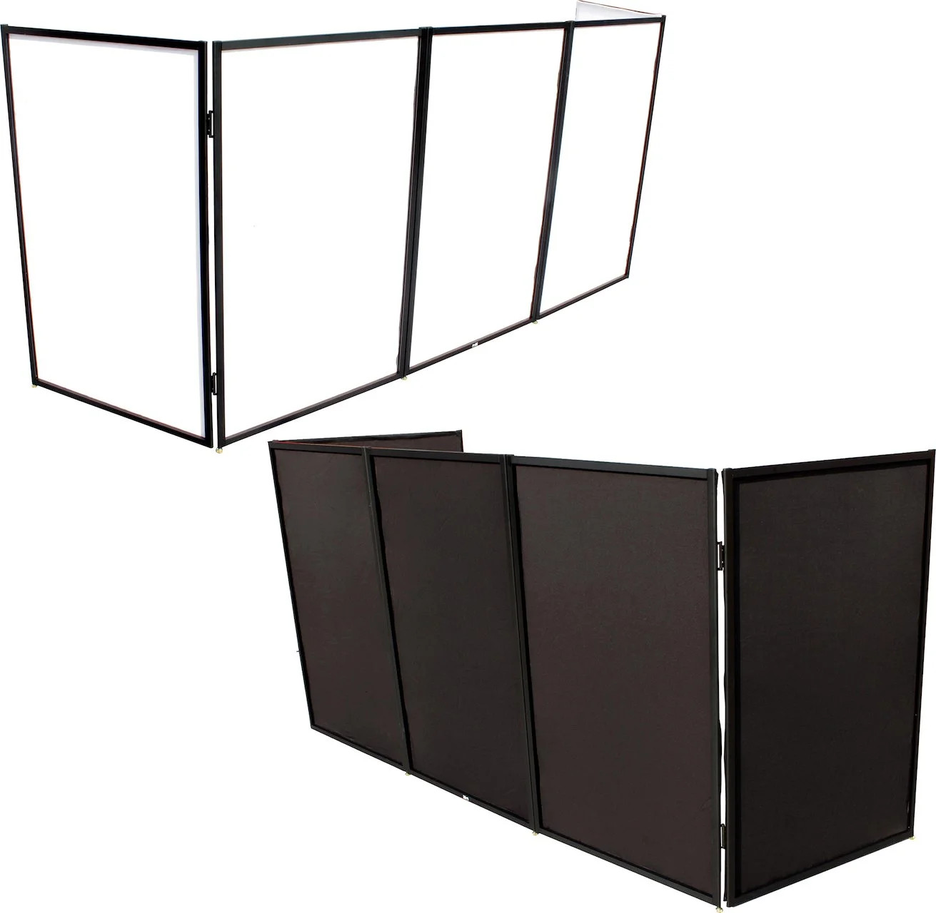 5 Panel Black Frame DJ Facade W-Stainless Quick Release 180 Deg. Hinges