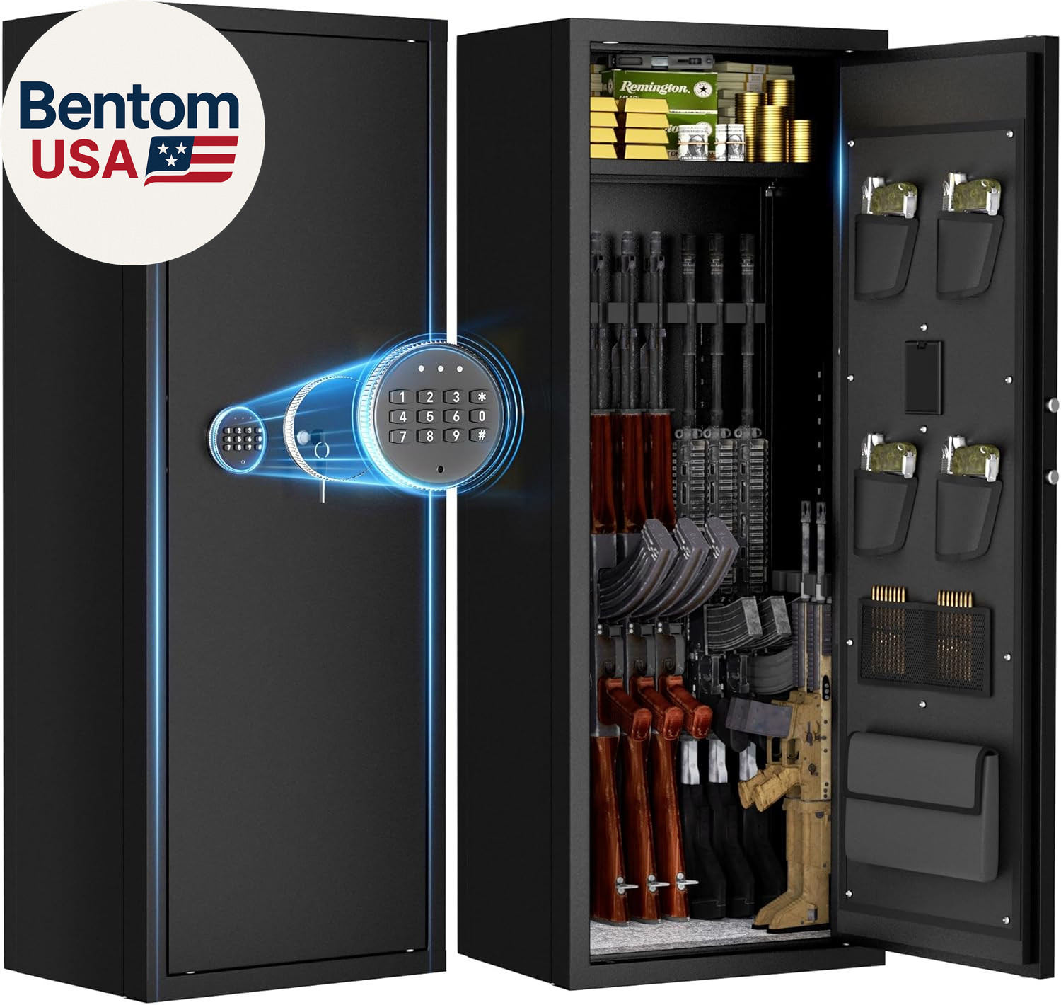 12-15 Gun Safe, Long Gun Safe for Rifle and Pistols, Large Gun Cabinet Safe with