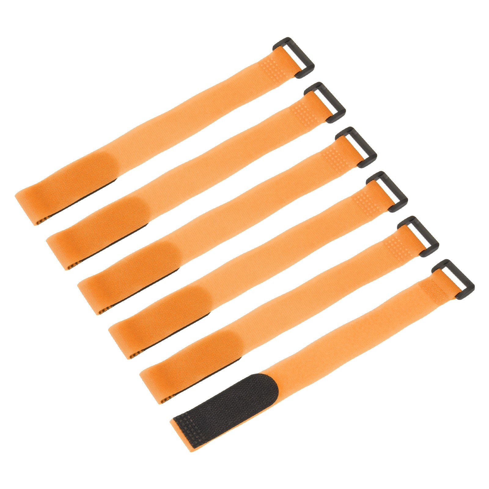 6 Pcs Battery Tie Down Straps,1"x12" Orange Nylon Hold Down Hook Loop Strap