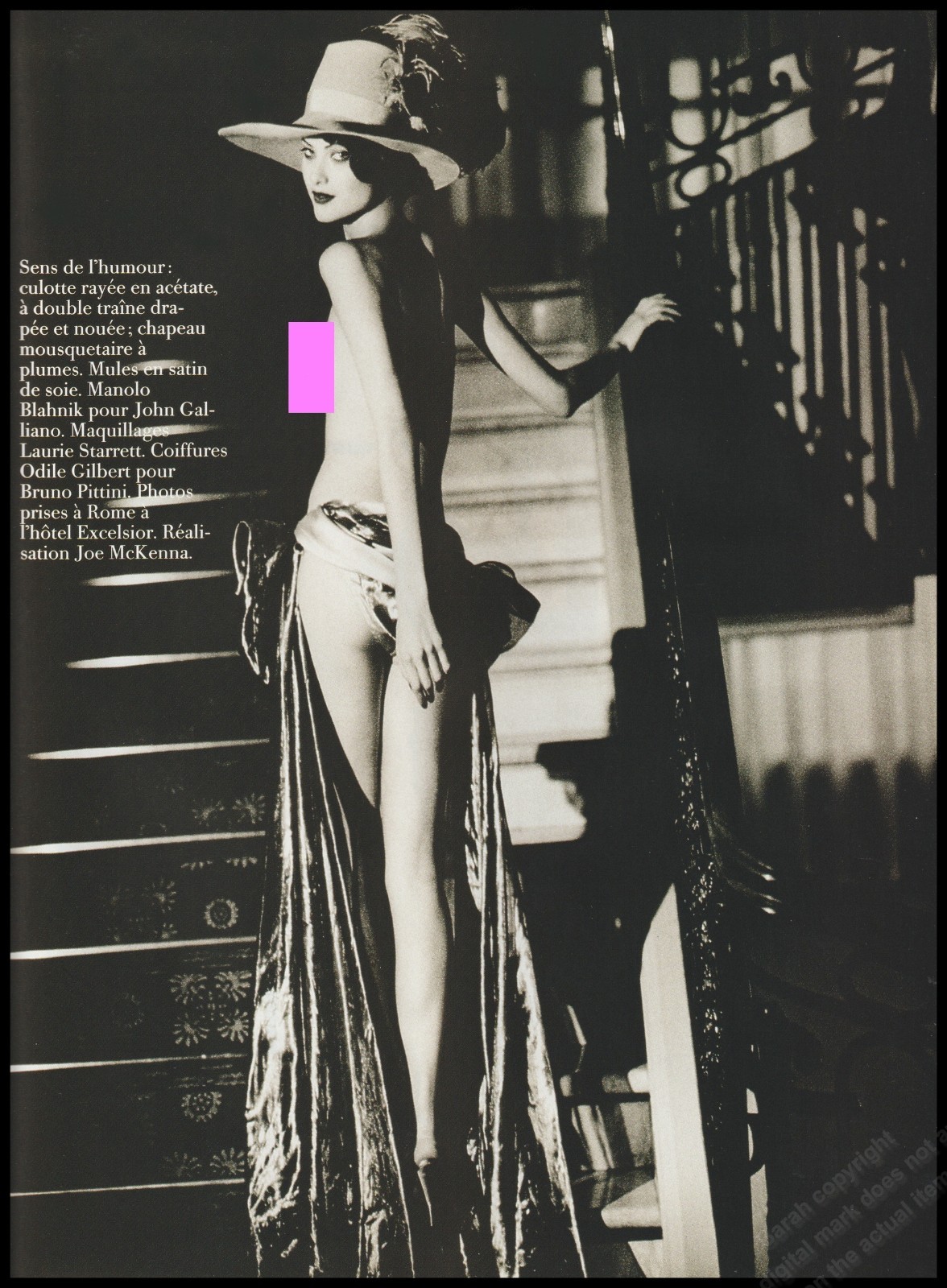 1990's Topless High Heels Blahnik Print Ad Women Fashion Long Legs shoes -1pg