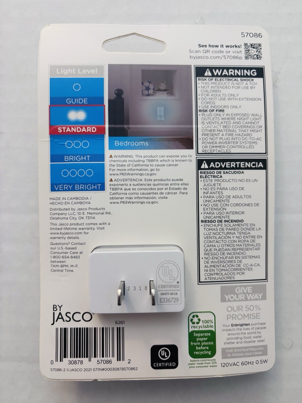 (4) ENBRIGHTENWhite LED Auto On/ Off Night Light
