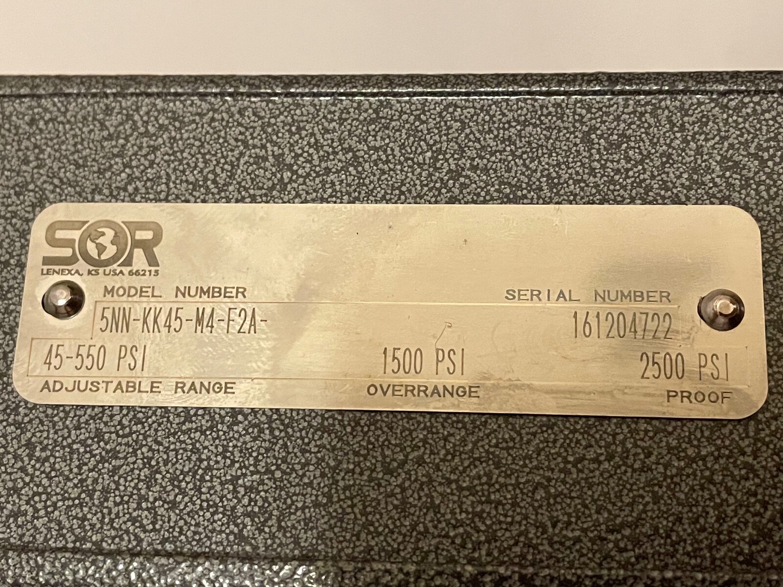 SOR 5NN-KK45-M4-F2A Pressure Switch