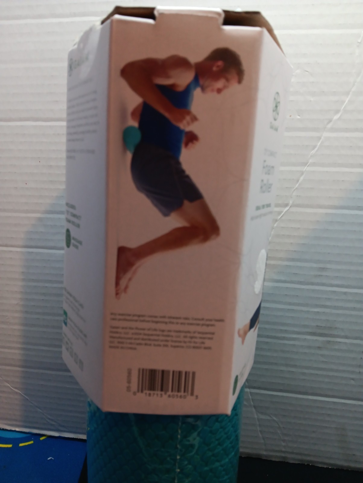 Gaiam Restore Foam Roller Compact 12" Foam - Textured Teal Blue
