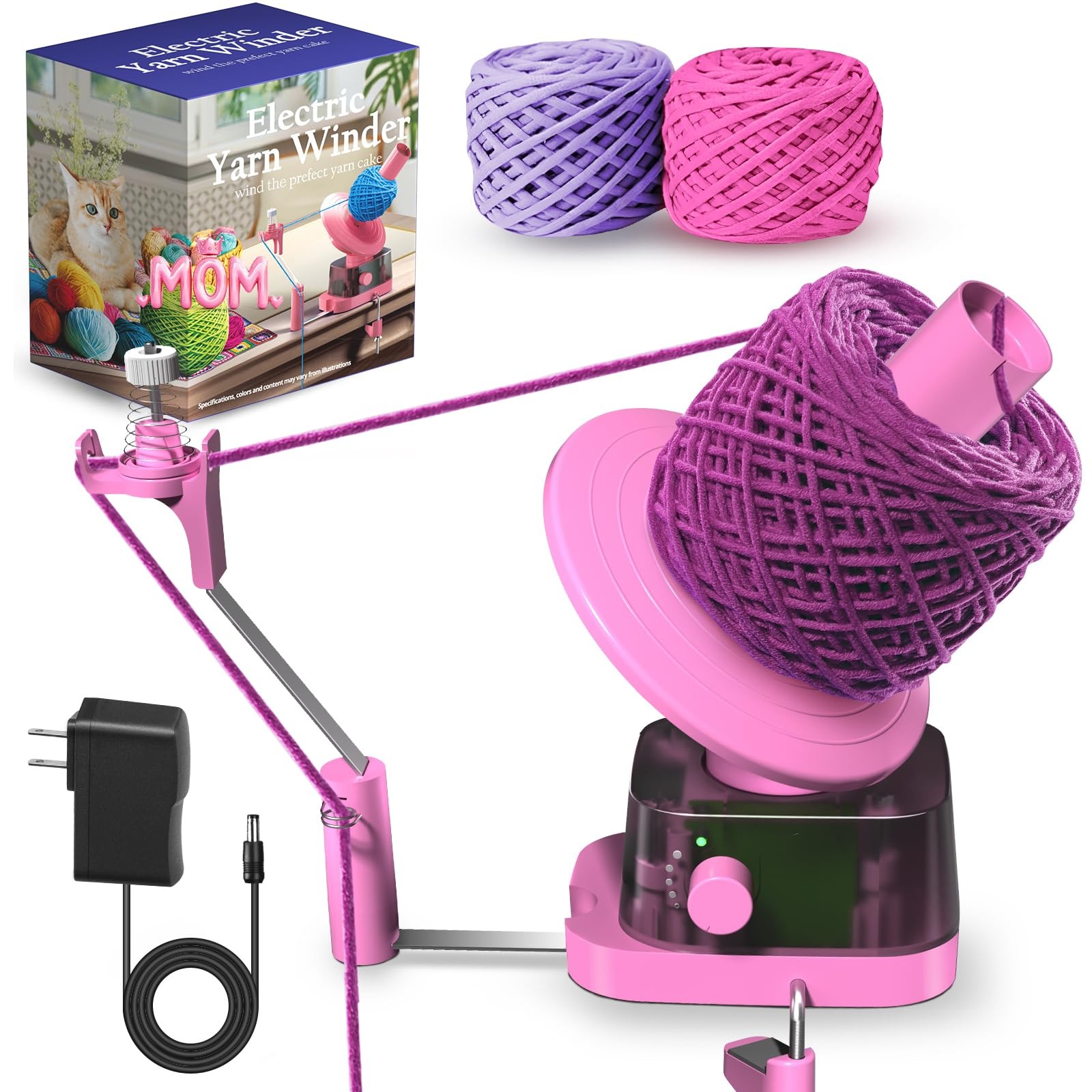 Electric Yarn Ball Winder - Adjustable Tension, 13 oz Capacity, Automatic