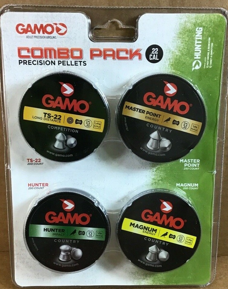 Gamo 63209295554 Combo Pack Assorted Air Rifle Pellets .22 caliber 950 count