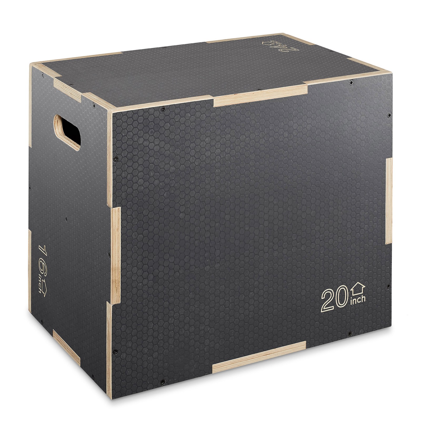 3 in 1 Non-Slip Plyo Box for Jumping Squat Training - 24" x 20" x 16" - Gray