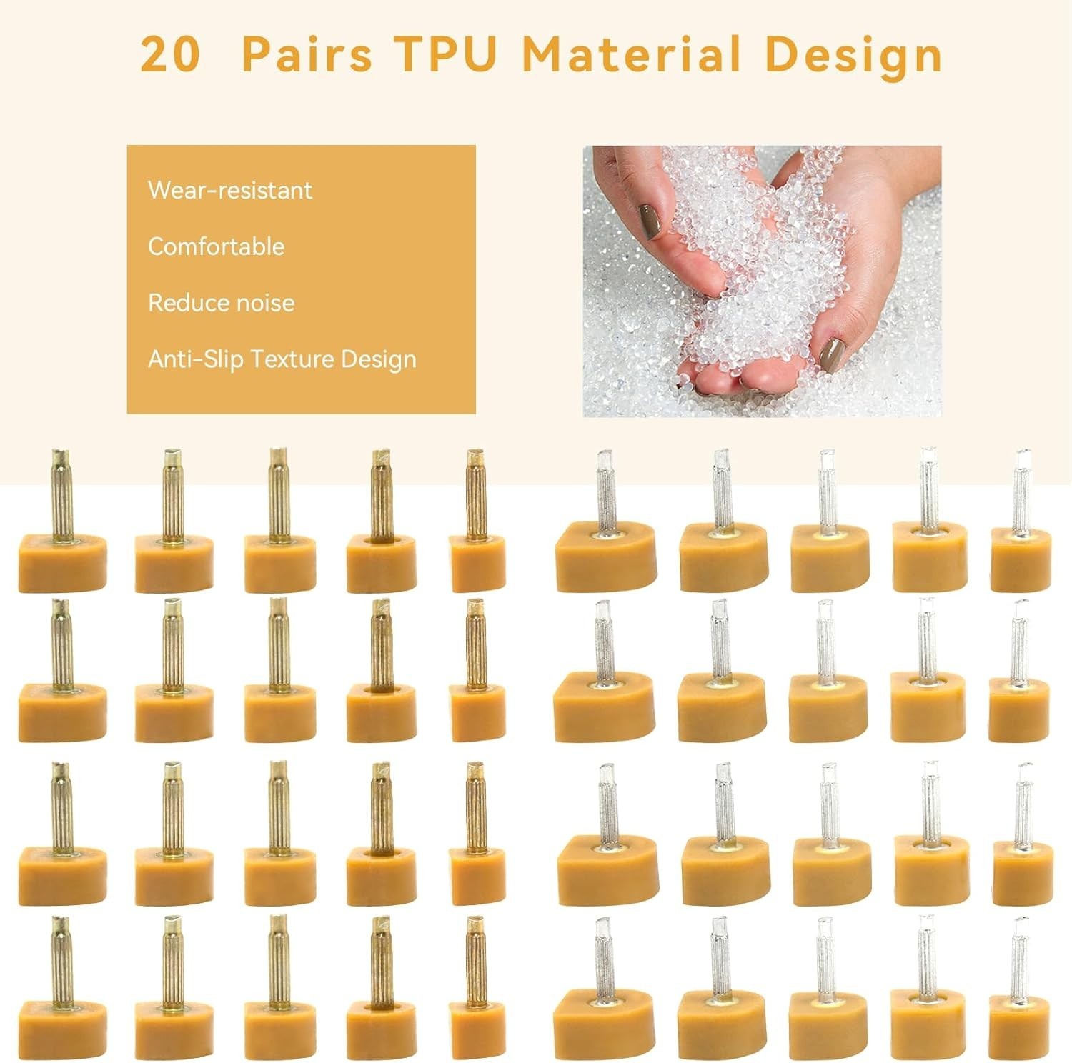Easy to Use High Heel Replacement Tips Kit with Storage Box - 40 Tips Included