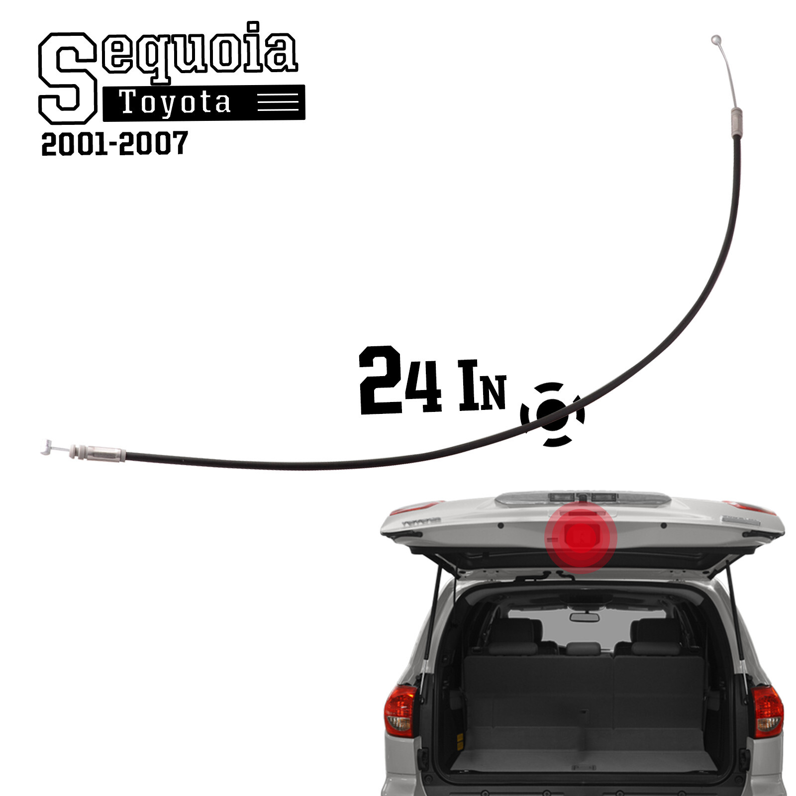 Liftgate Door Lock Latch Release Cable for 2001-2007 Toyota Sequoia