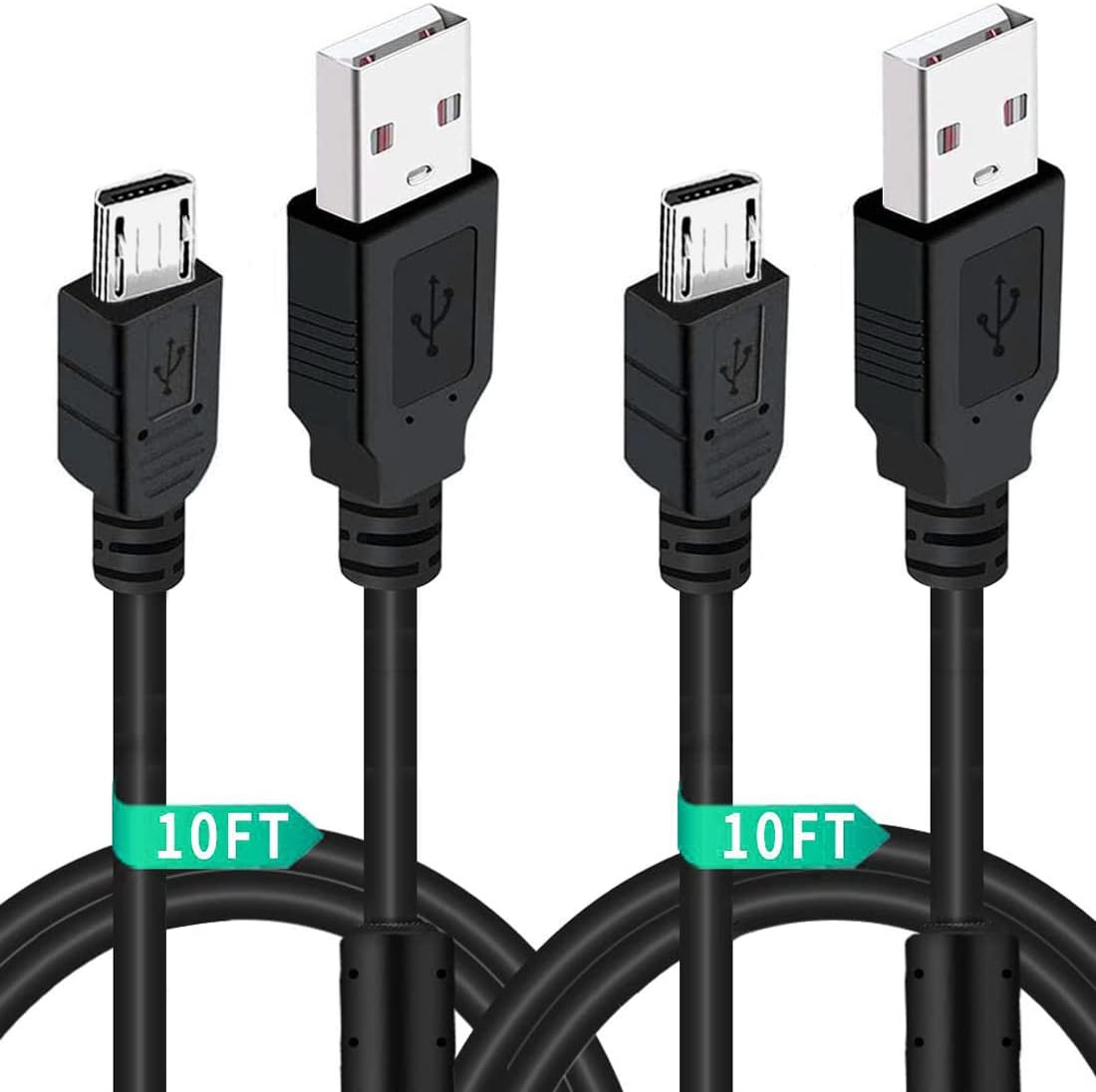 2 Pack 10FT PS4 Controller Charger Charging Cable with Magnetic Ring Compatible