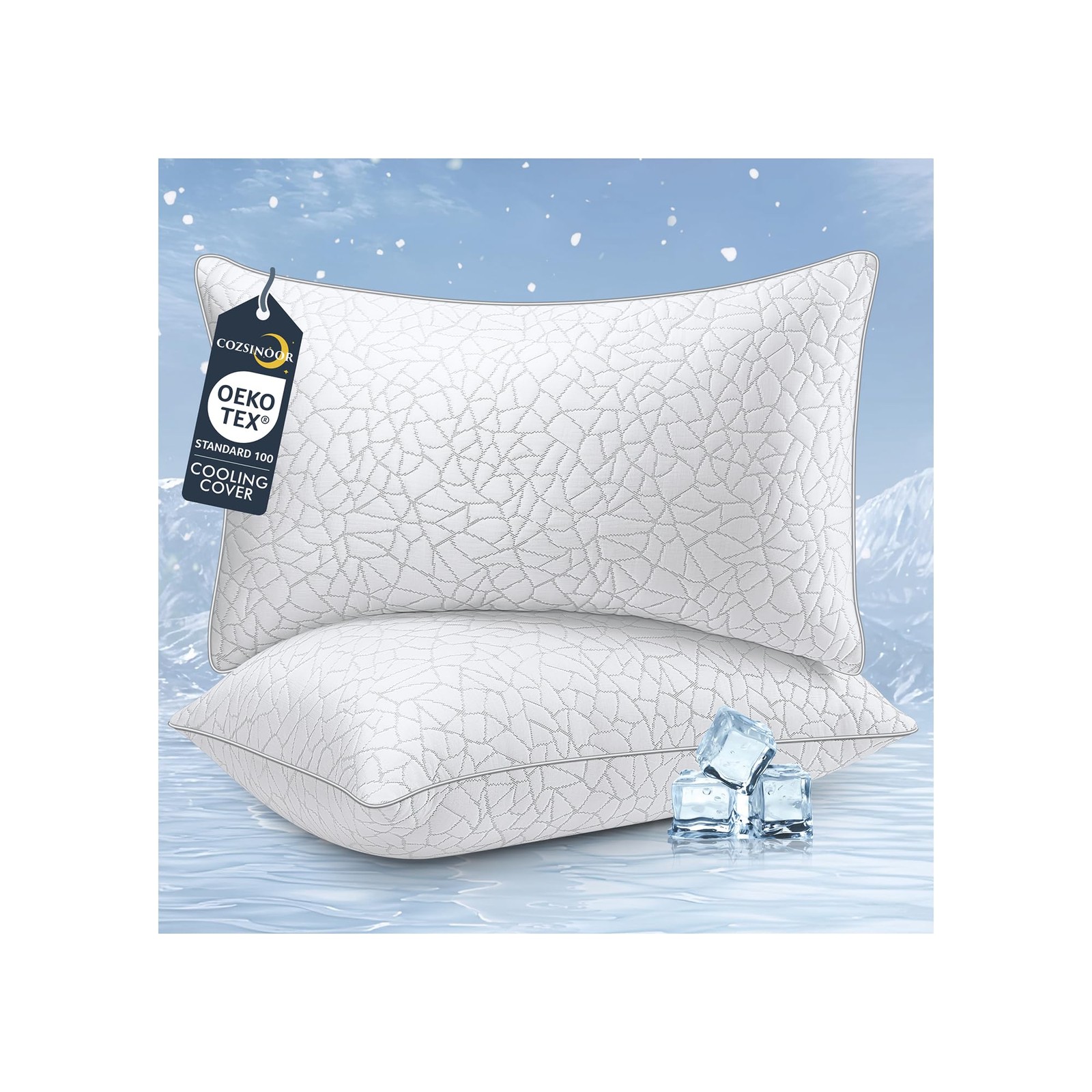 Bed Pillows Queen Size - Cooling Down Alternative Set of 2 for Side, Back