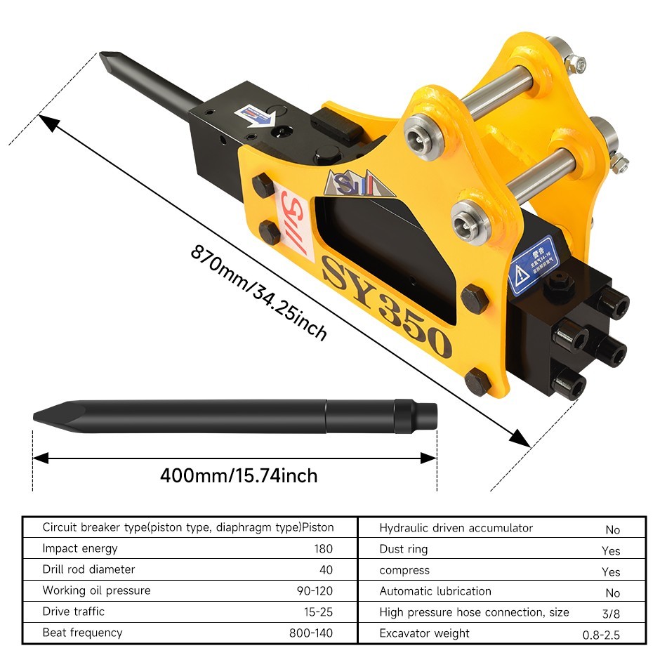 Hydraulic Breaker Mini Excavator 25 mm Pins Concrete Hammer New Free shipping