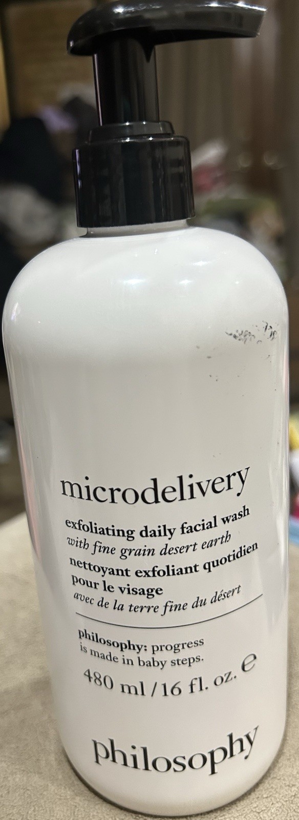 Philosophy Microdelivery Exfoliating Daily Facial Wash 16oz  w/PUMP  NEW