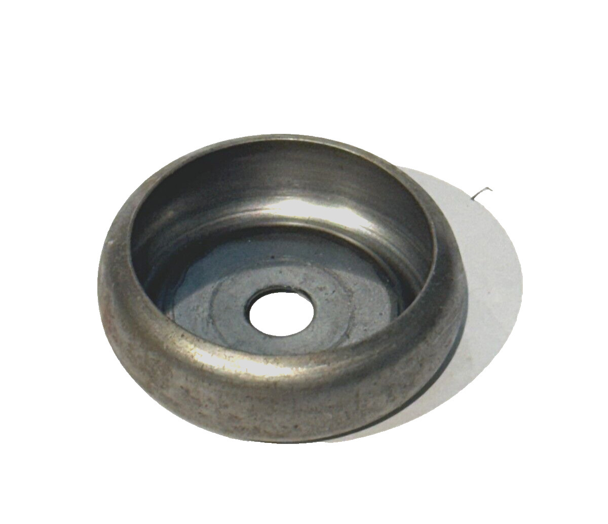 New- Old stock 2-1/4" Da.,  3/4" Tall  Unf. Steel Cup, Break, Bobeche, lamp part