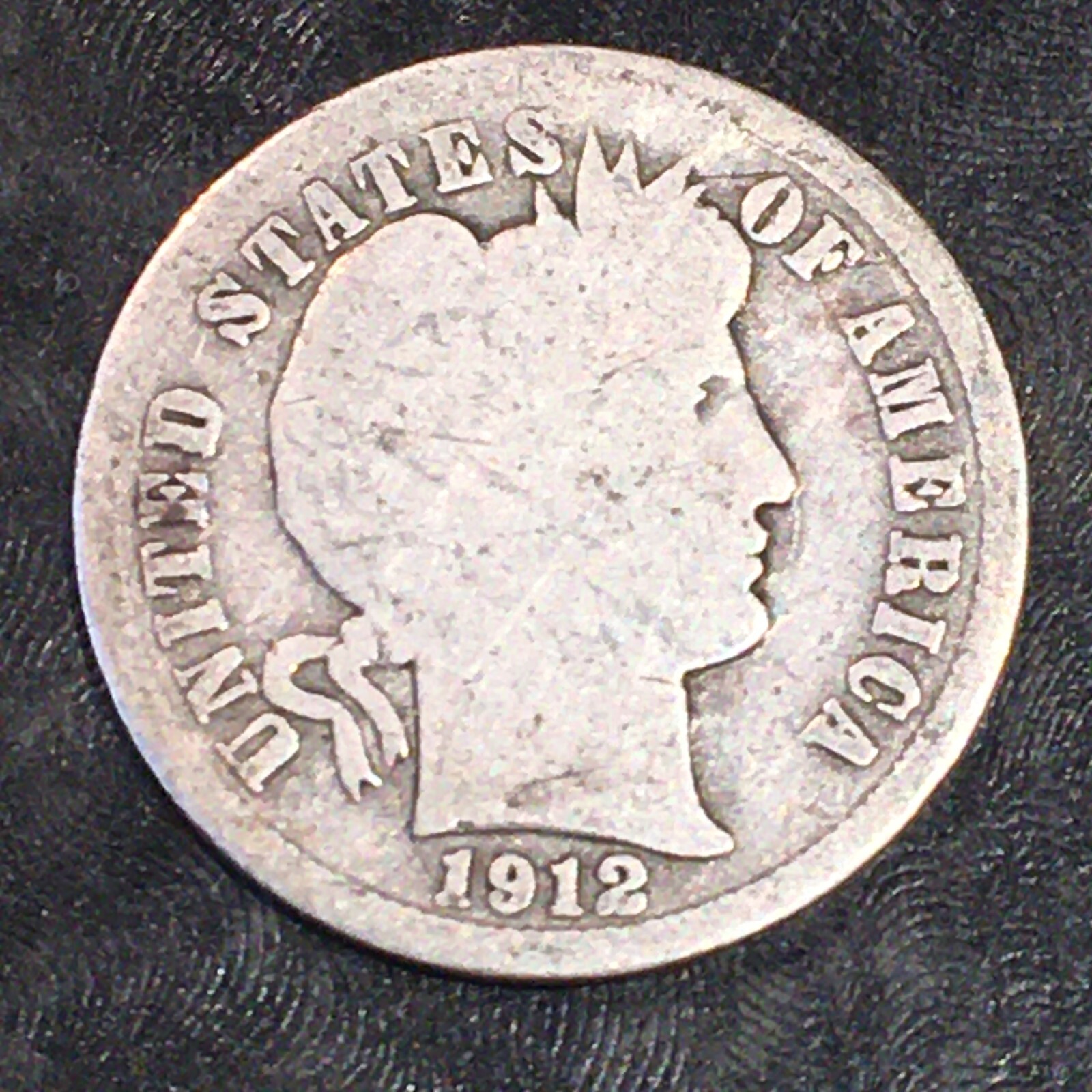 1912 Barber Silver Dime  - High Quality Scans #o636