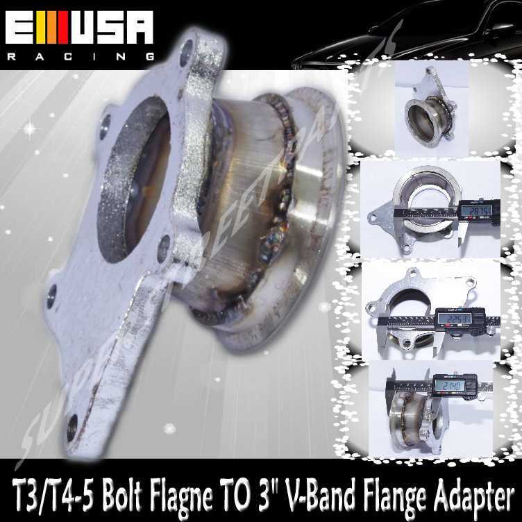 Steel Adaptor fit turbo T3/T4 5 Bolts Flange TO 3" V-Band Flange Toyota Mazda