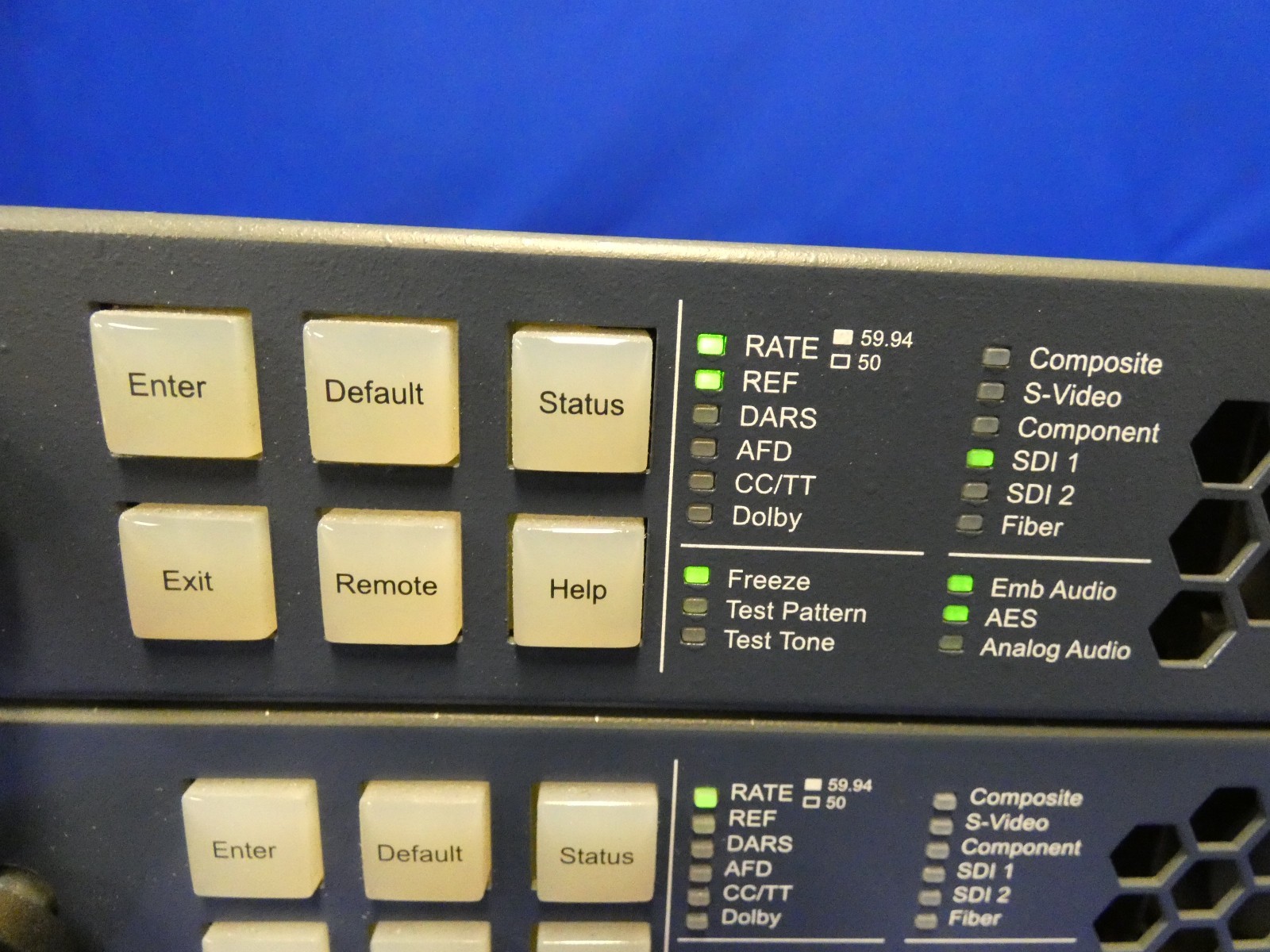 Harris X50-AV-2PS Frame Synchronizer QTY 2 for PARTS/Broken Knobs (one w/Fiber)