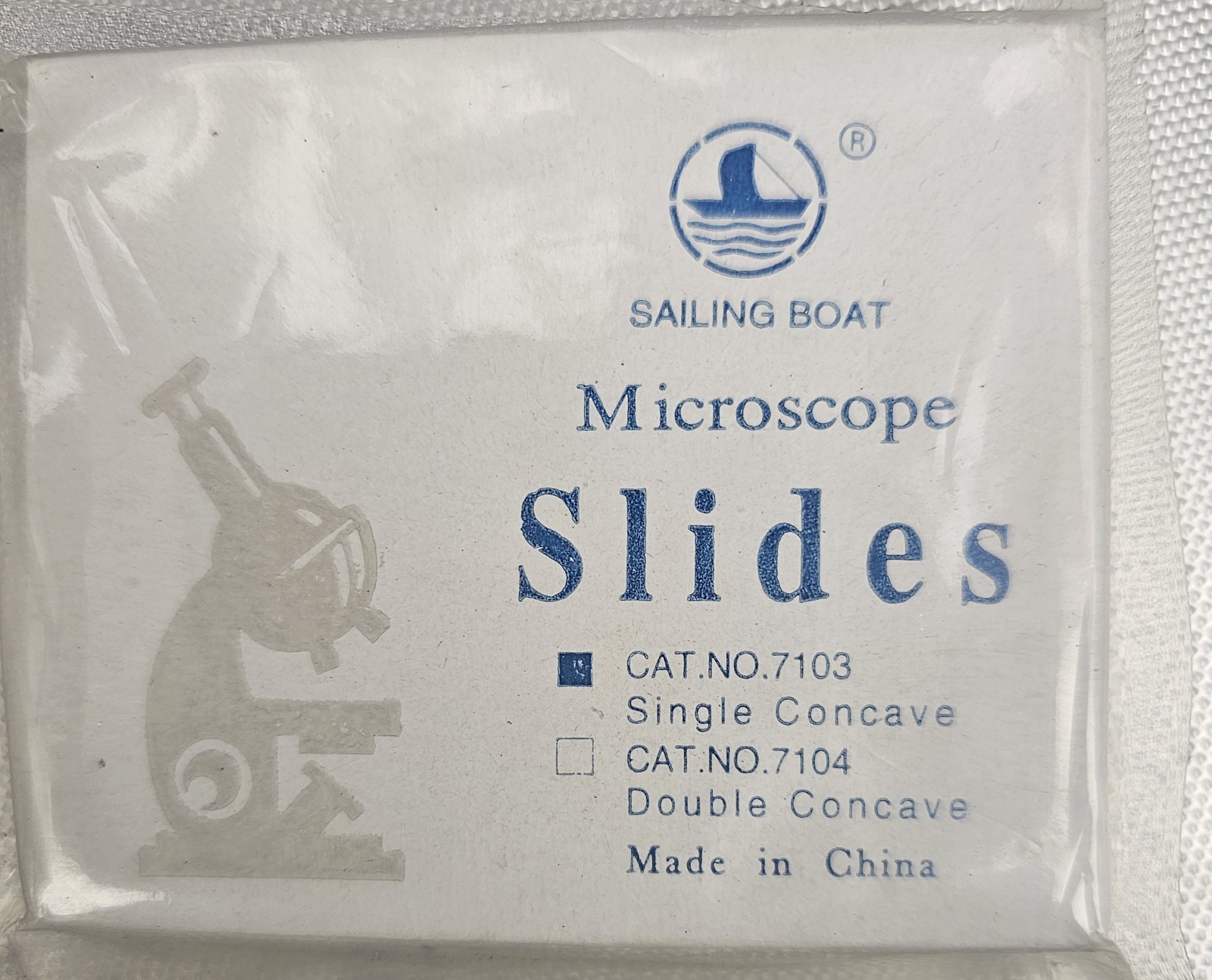 Sail Brand Single Concave Microscope Slides - Ground Edges (50pcs) 7103