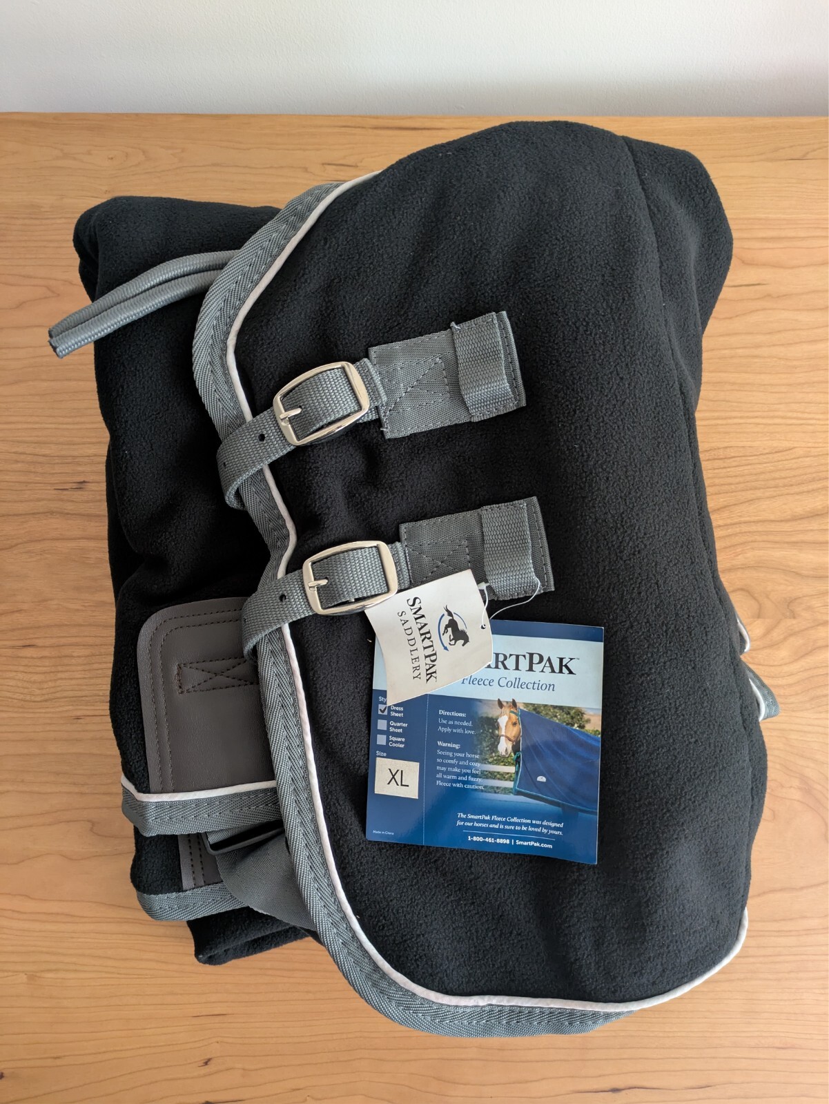 SmartPak Classic Fleece Cooler Black/Gray XL (82-84)