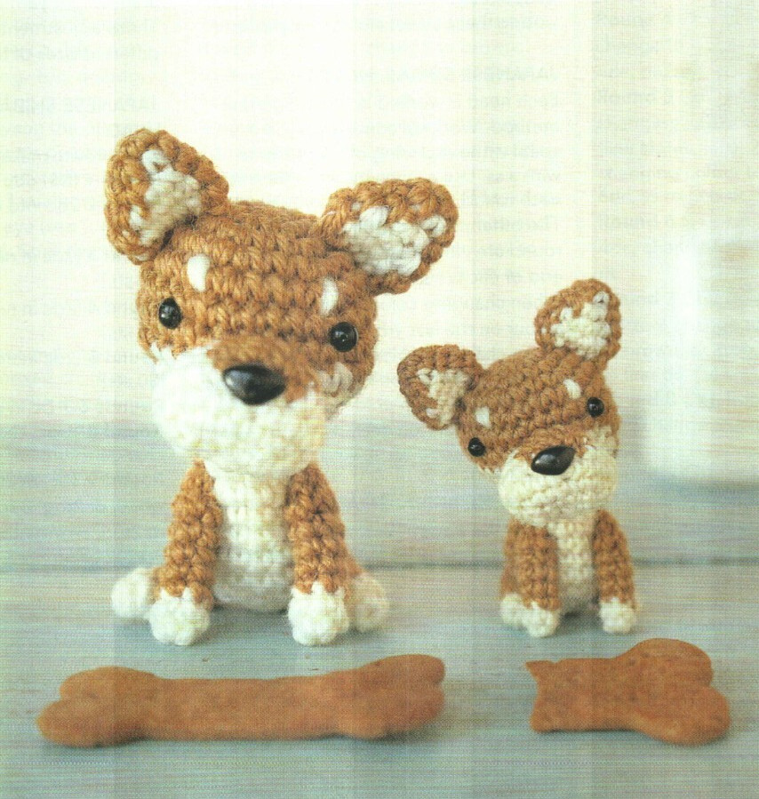 AMIGURUMI PUPS BULLDOG & SHIBA STUFF ANIMALS TOY CROCHET PATTERN INSTRUCTIONS