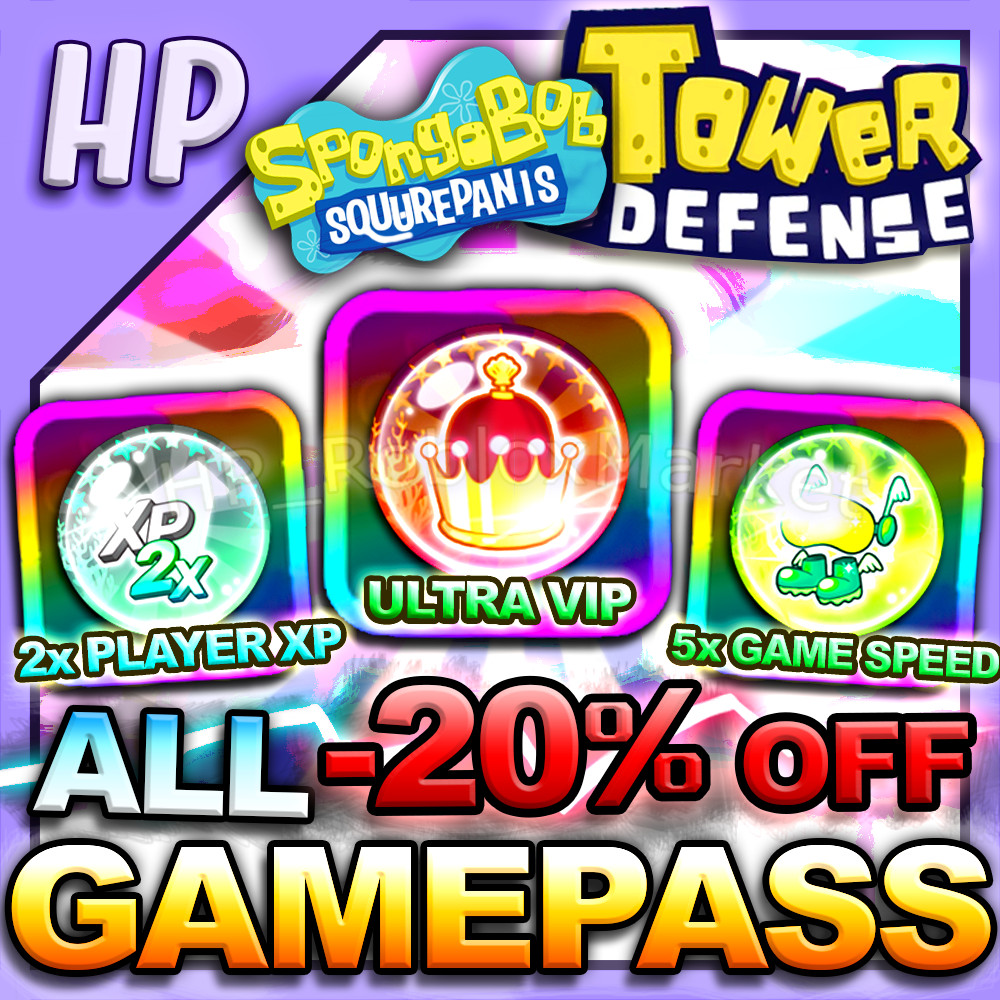 ALL GAMEPASS - SPONGEBOB Tower Defense 💎⭐[ FASTEST DẼLIVERY ] SBTD unit