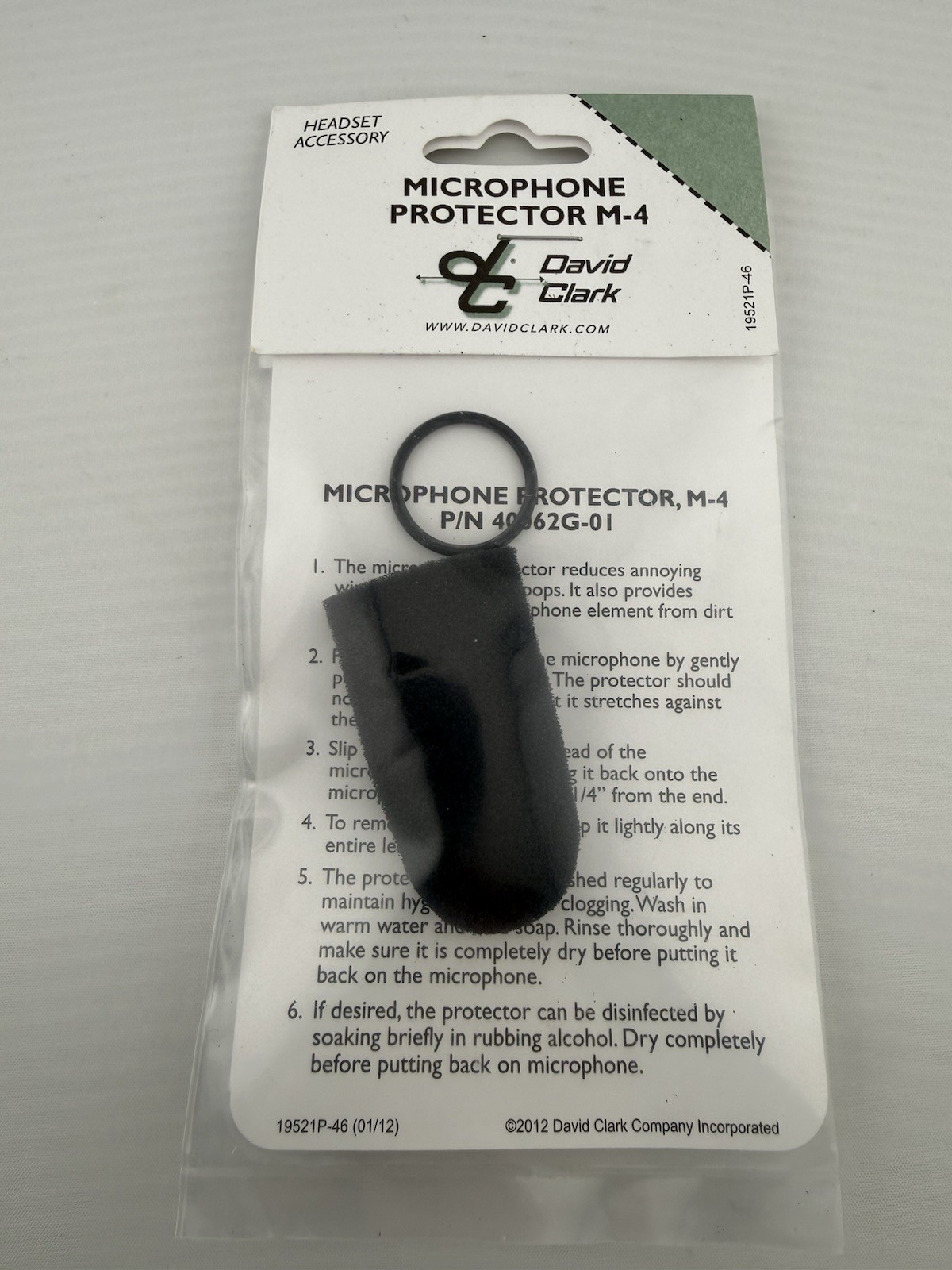 Original David Clark Mic Muff / Microphone Protector  M-4 p/n 40062G-01