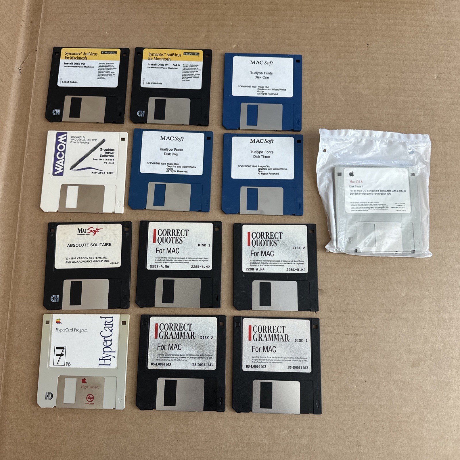Lot of 14 Vintage 3.5" Floppy Disks - Apple Macintosh Mac Soft Quotes Grammar