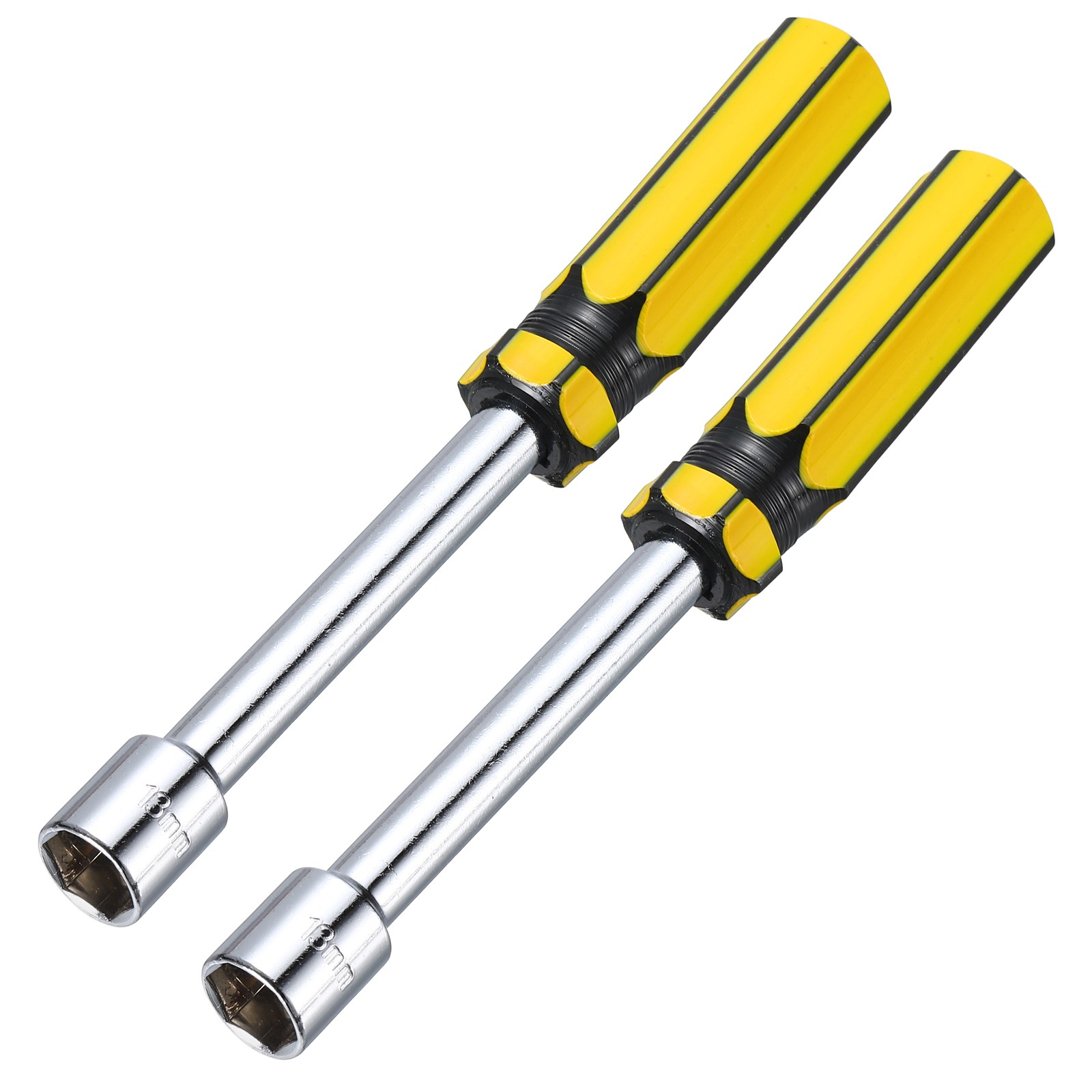 2pcs Non-Magnetic Nut Driver, 13mm Metric Hex Nut Driver with PVC Handle