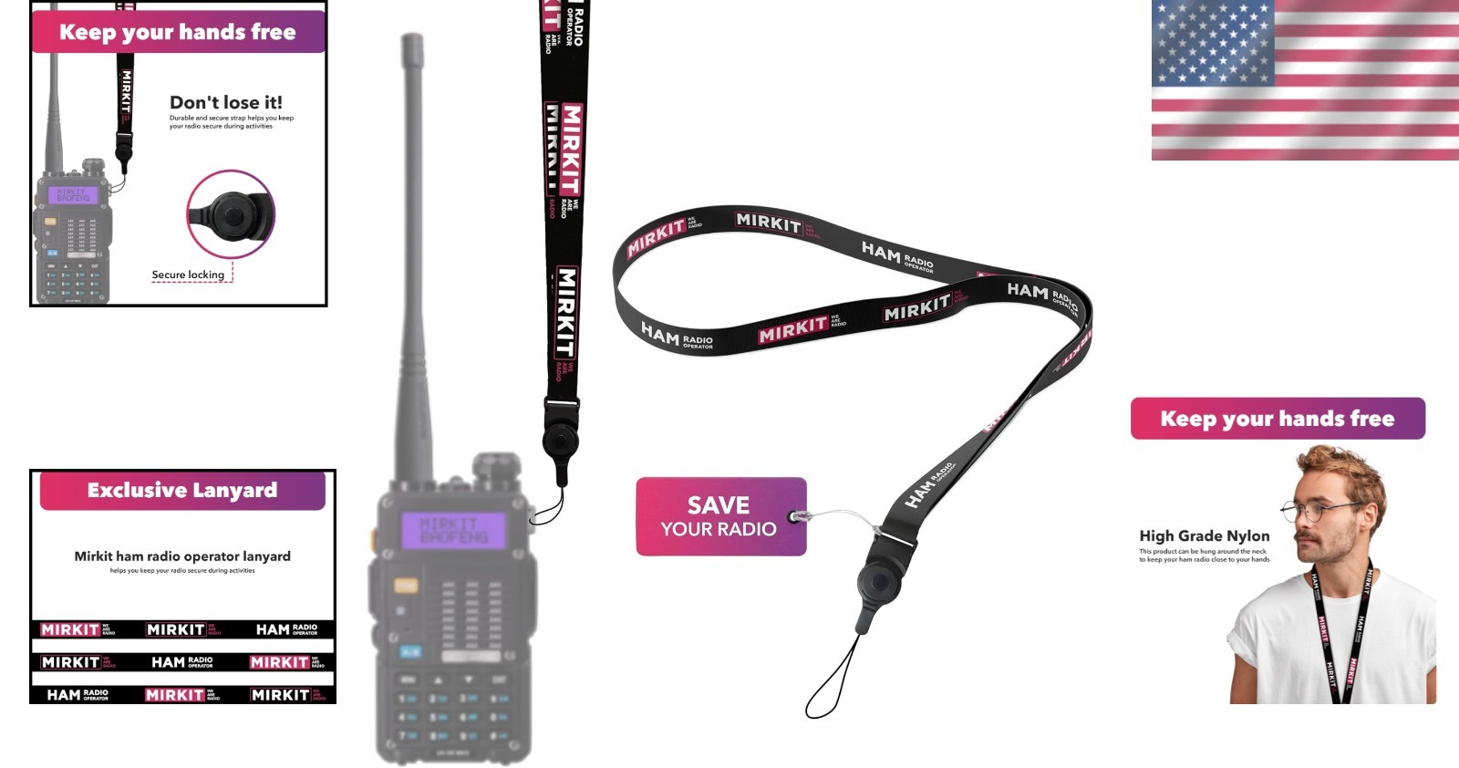 Versatile Waterproof Lanyard for Active Use - Ideal for Ham Radios & Outdoors