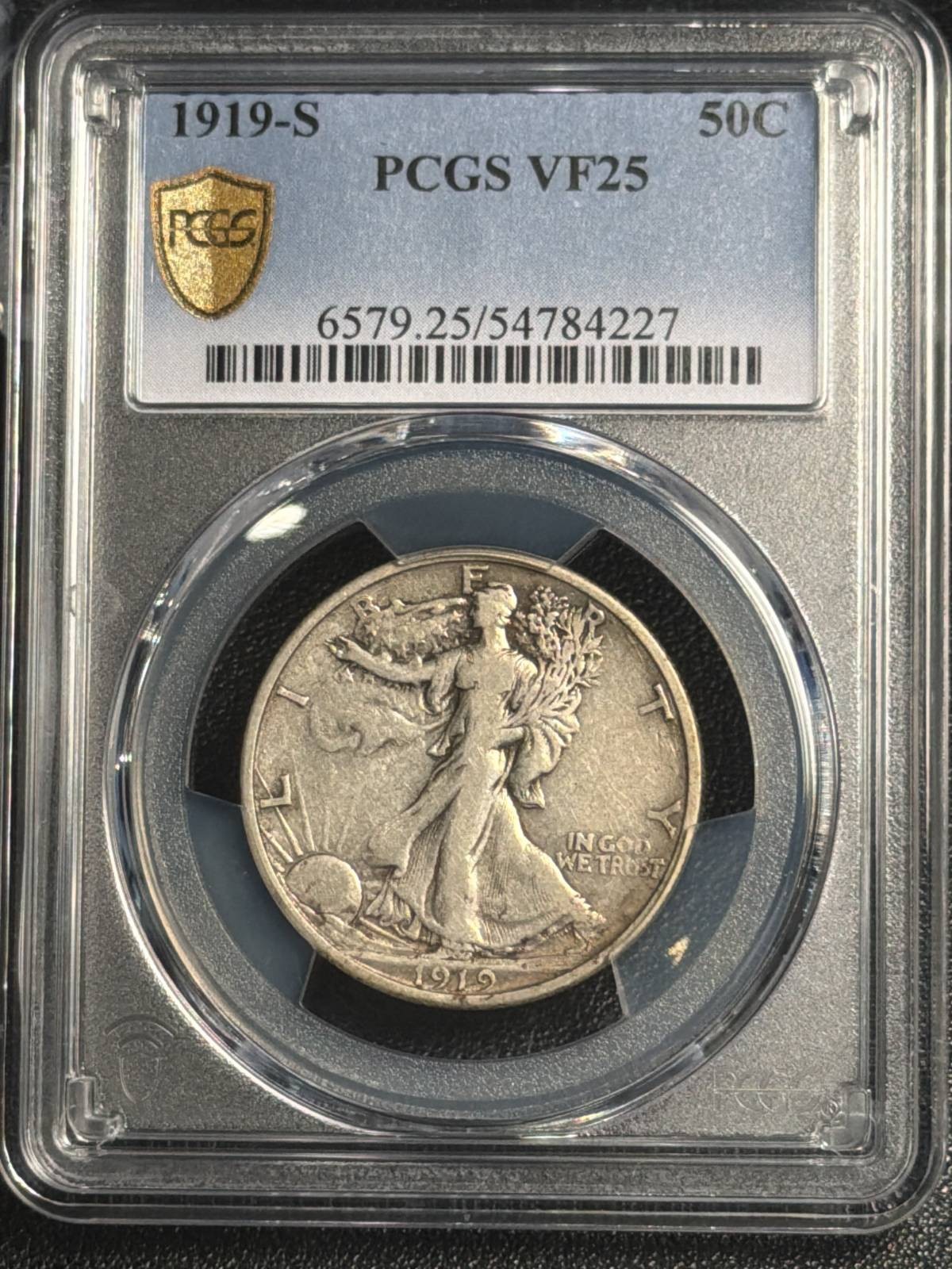 1919 S Walking Liberty Half Dollar PCGS VF-25