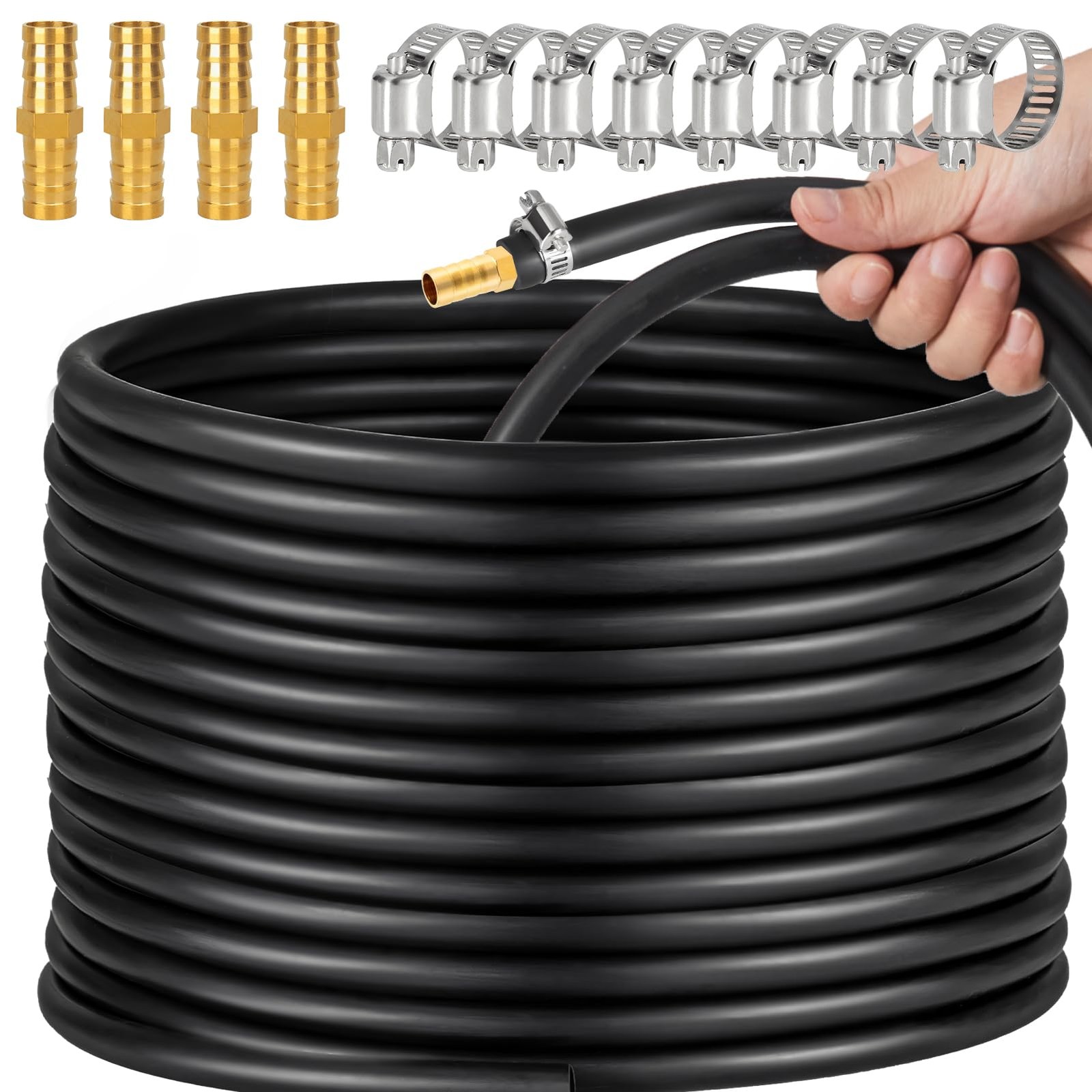⅜ inch Self Sinking Aeration Hose,100 Feet Pond 100 feet x 3/8 inch, Black
