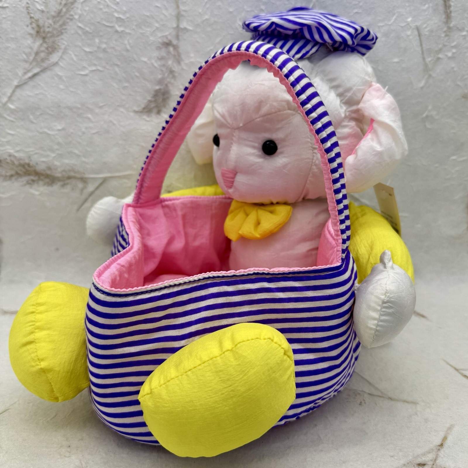 VTG Serve-Rite Trading Easter Lamb Basket Parachute Puffalump Style Pink Purple