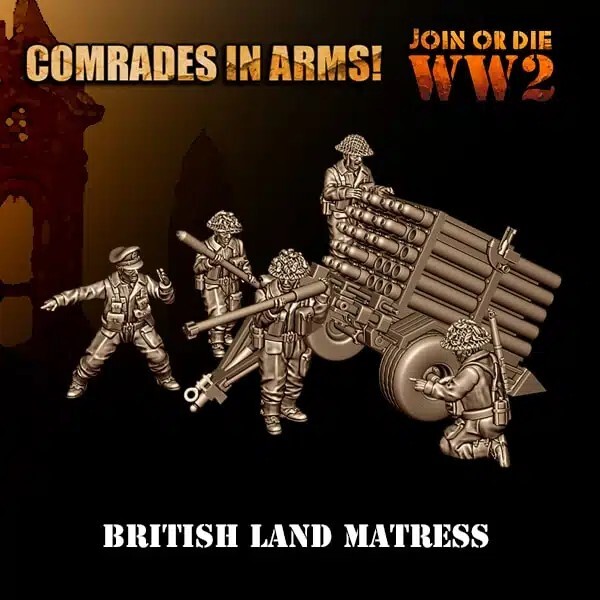 28mm WW2 British Land Mattress Rocket Launcher - Artillery Bolt Action Compatibl