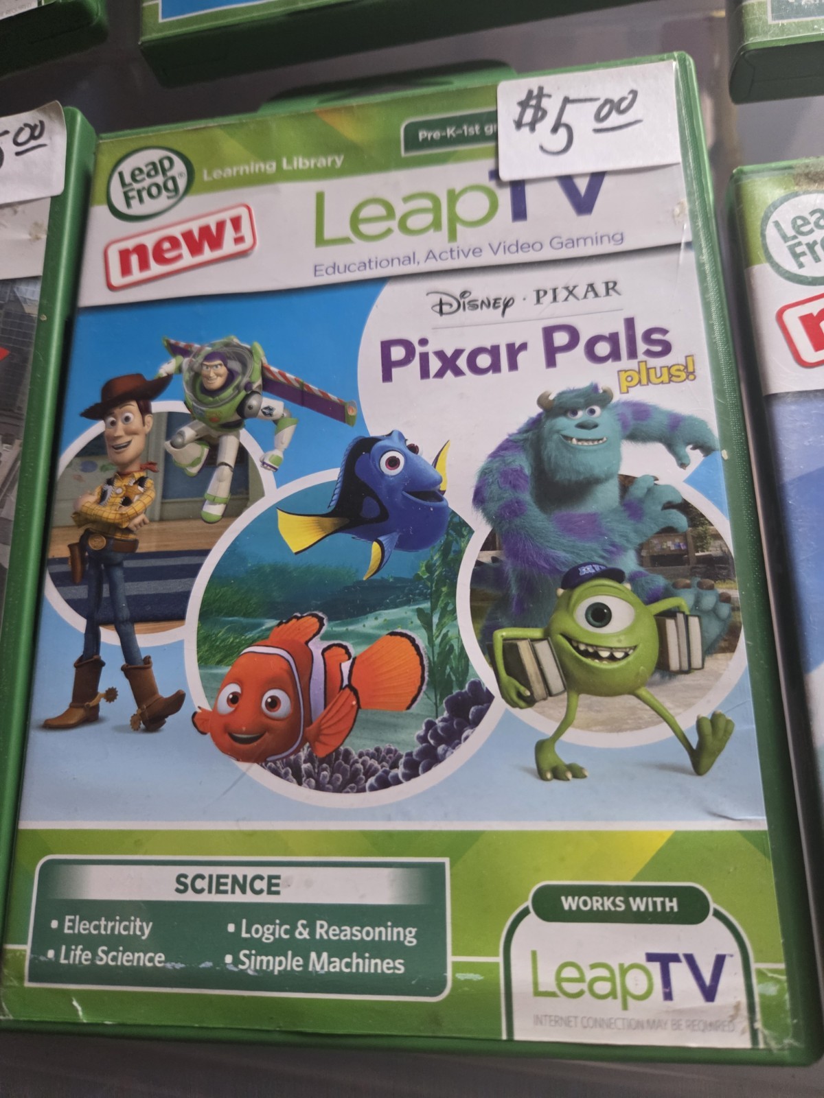 LeapFrog LeapTV Disney Pixar Pals Plus 4-7 Years Science Educational Game Cart