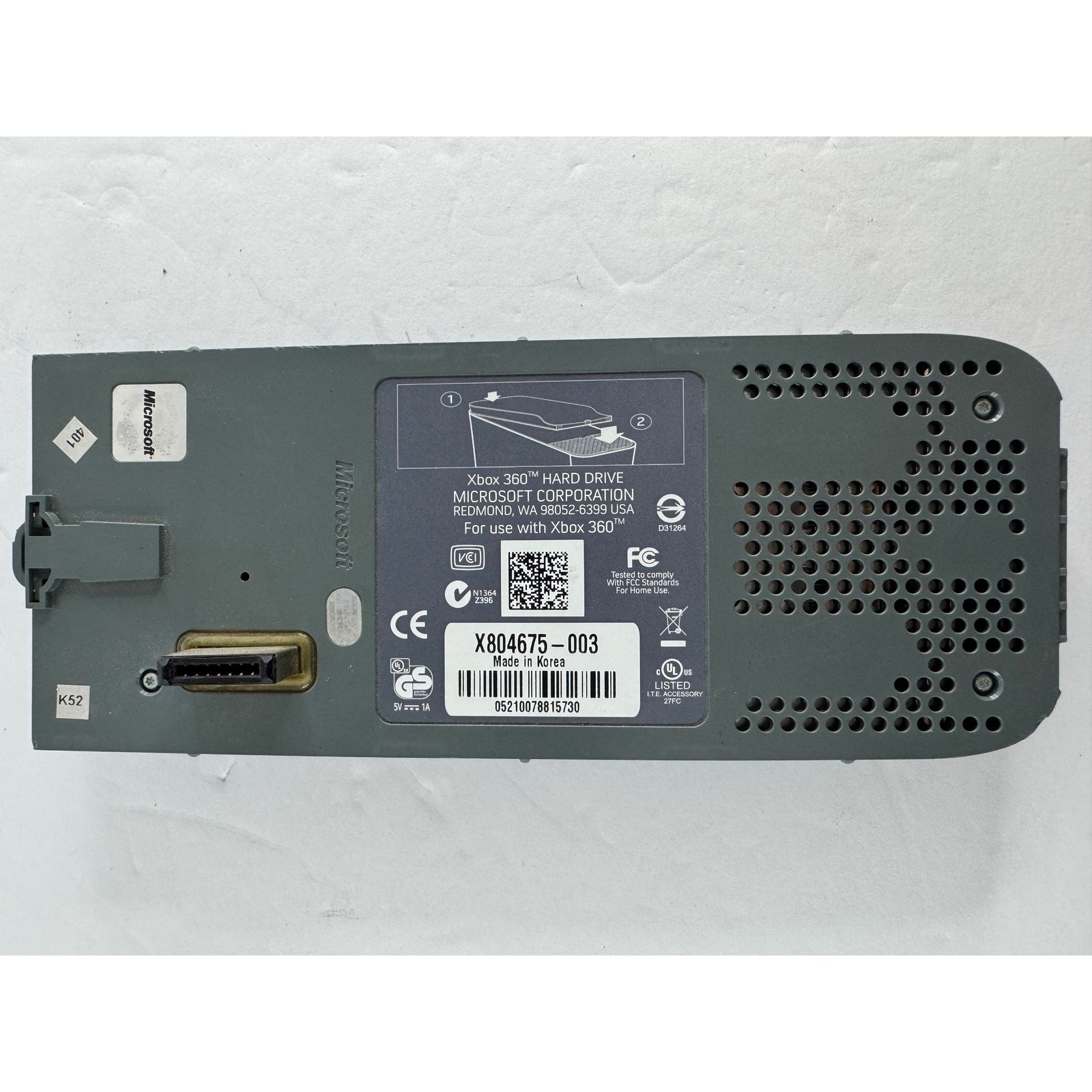 Microsoft Xbox 360 Hard Drive 20GB External Storage Memory Unit X80475-003
